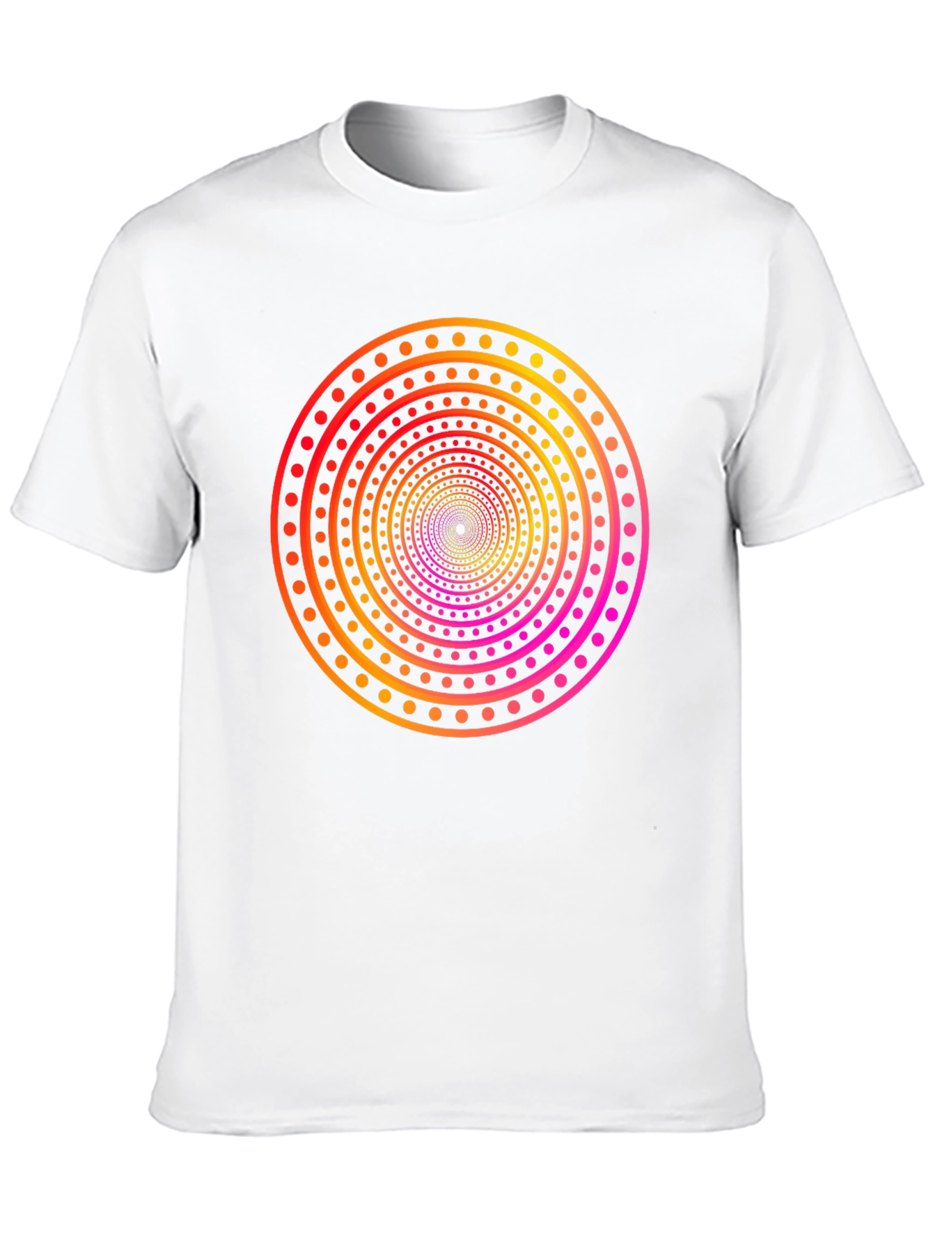 Black Hypnotic Circle Tee - Gradient Dot Pattern view 10