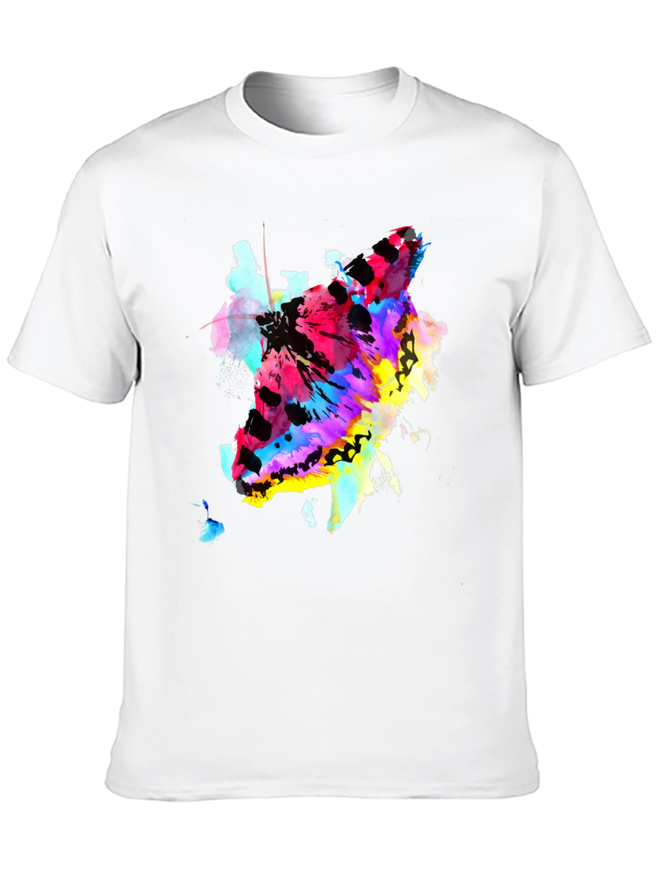 Black Abstract Butterfly Graphic Print Crew Neck T-Shirt view 10