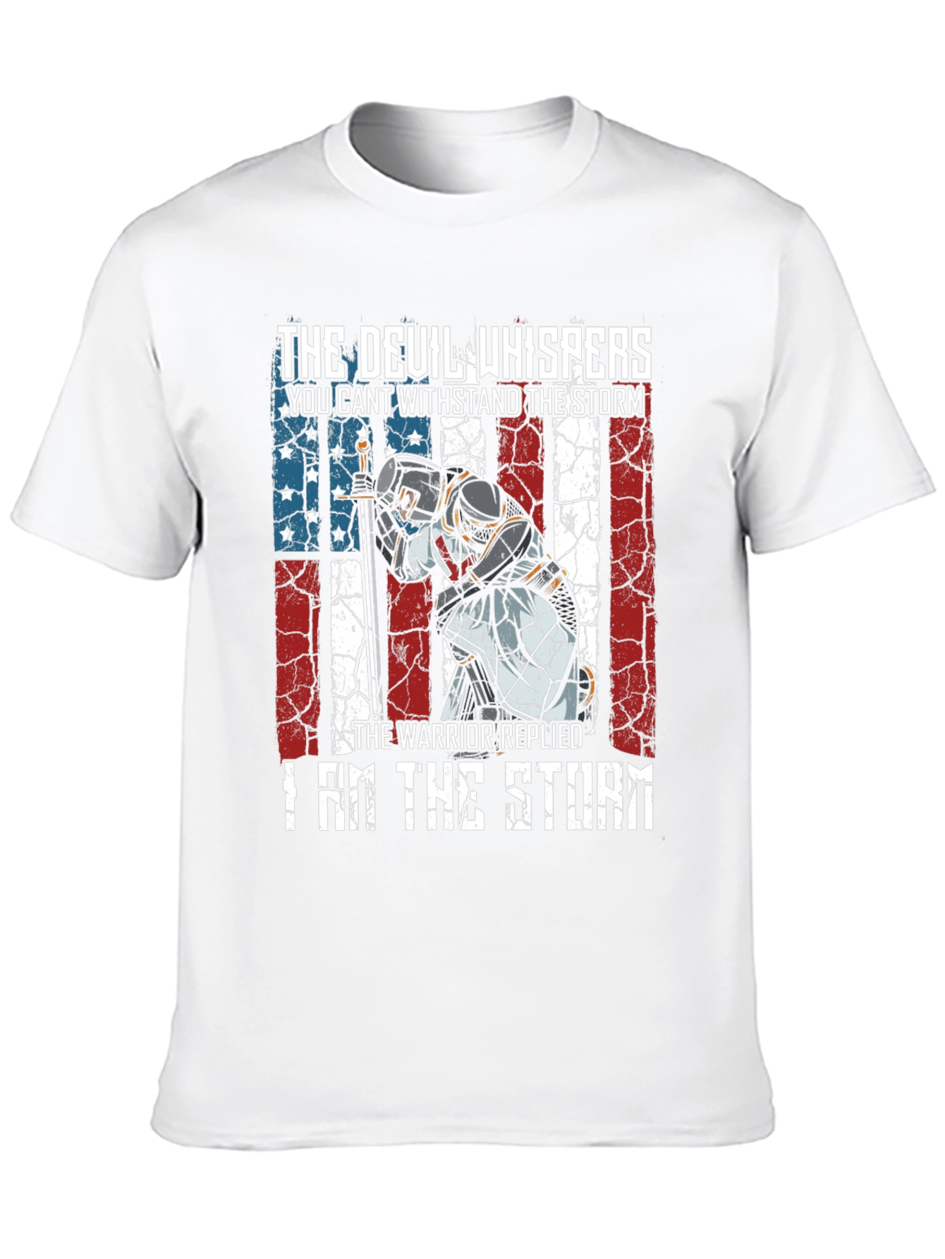Black Warrior Storm T-Shirt - Patriotic Knight Design view 10