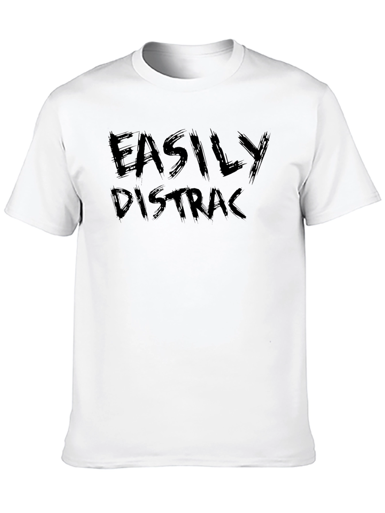 Black Easily Distracted T-Shirt - Soft Cotton Blend, Casual Wear view 10