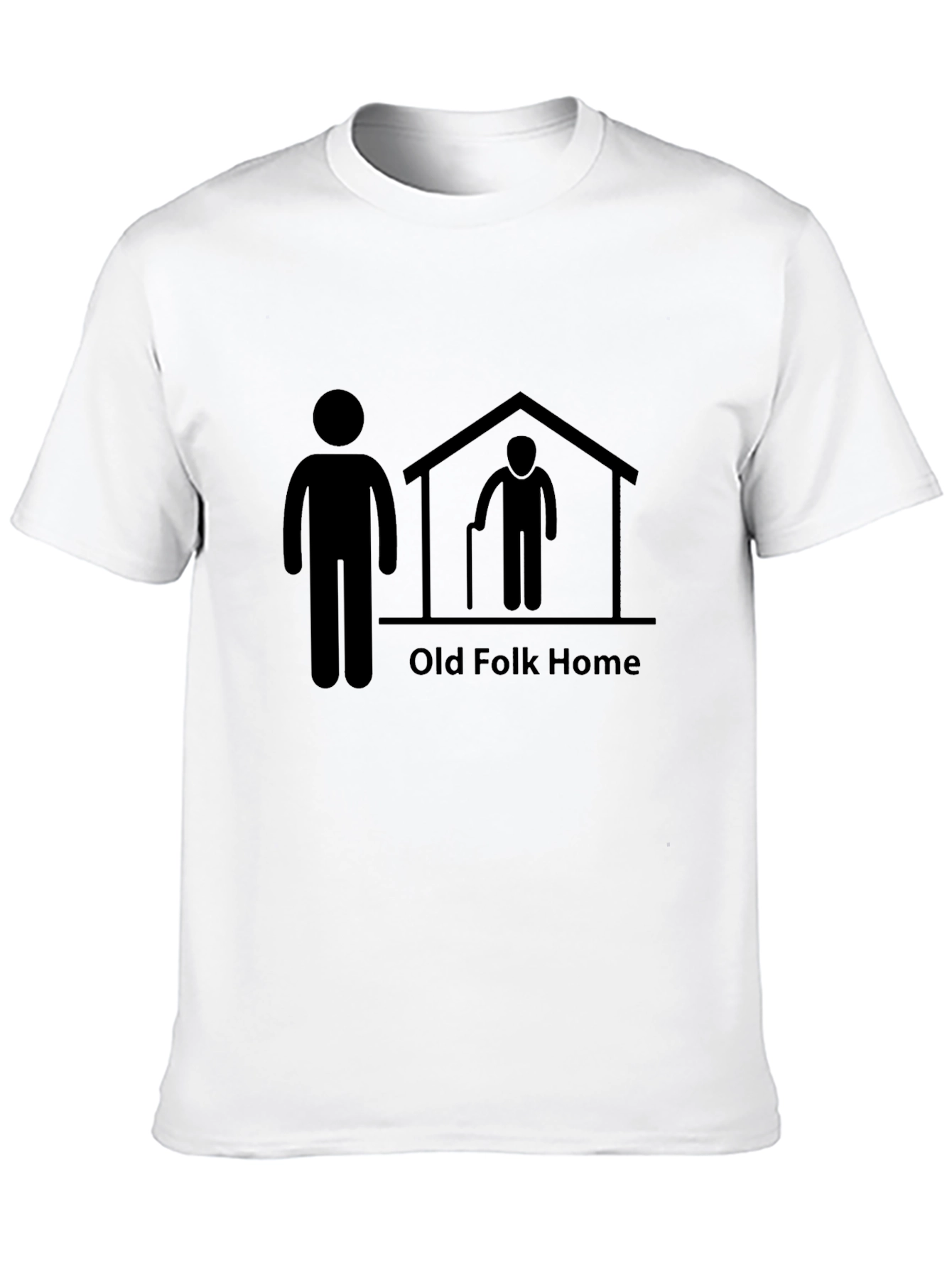 Black Old Folk Home T-Shirt - Funny Unisex Graphic Tee view 10