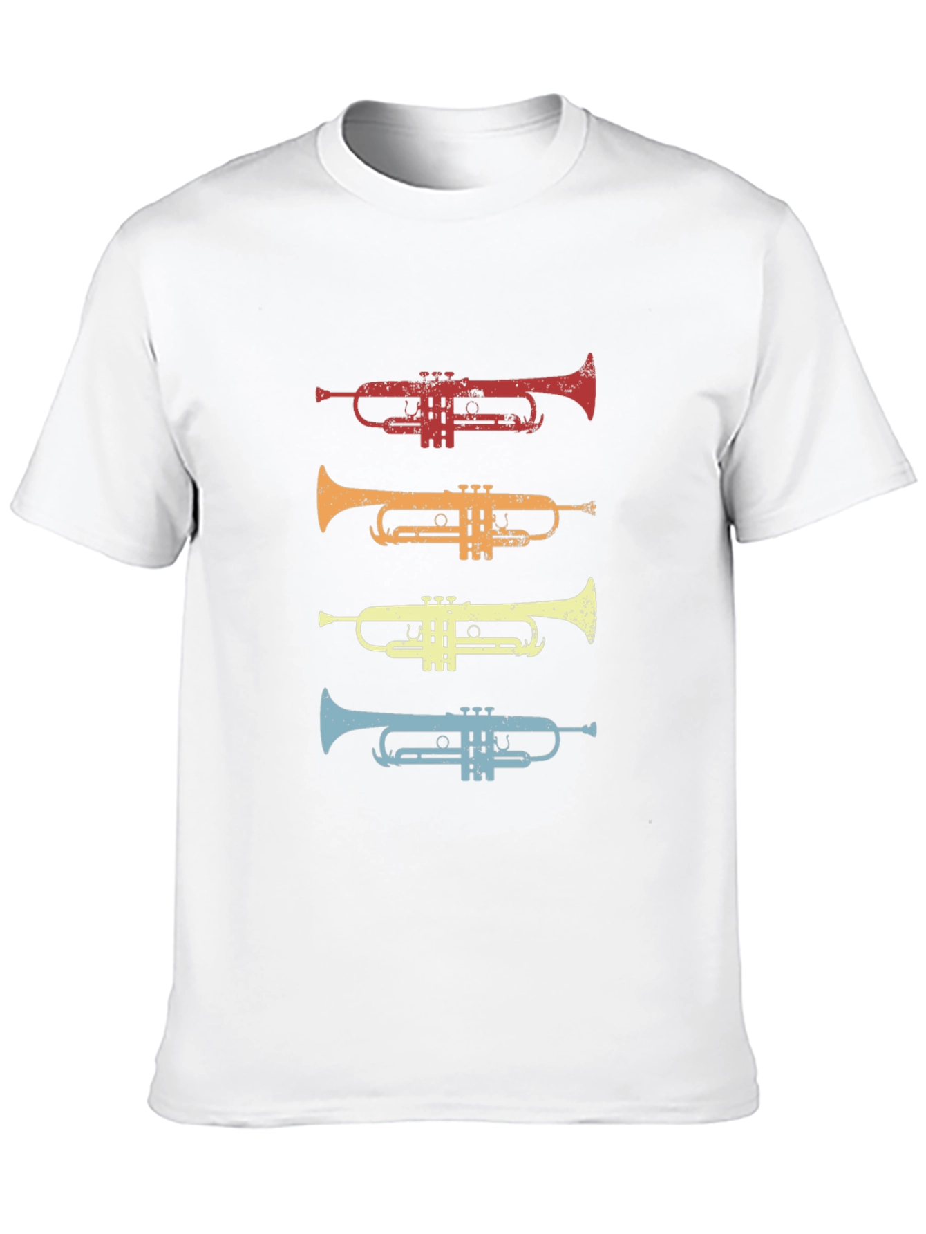 Black Retro Trumpet T-Shirt - Vintage Musical Instrument Tee view 10