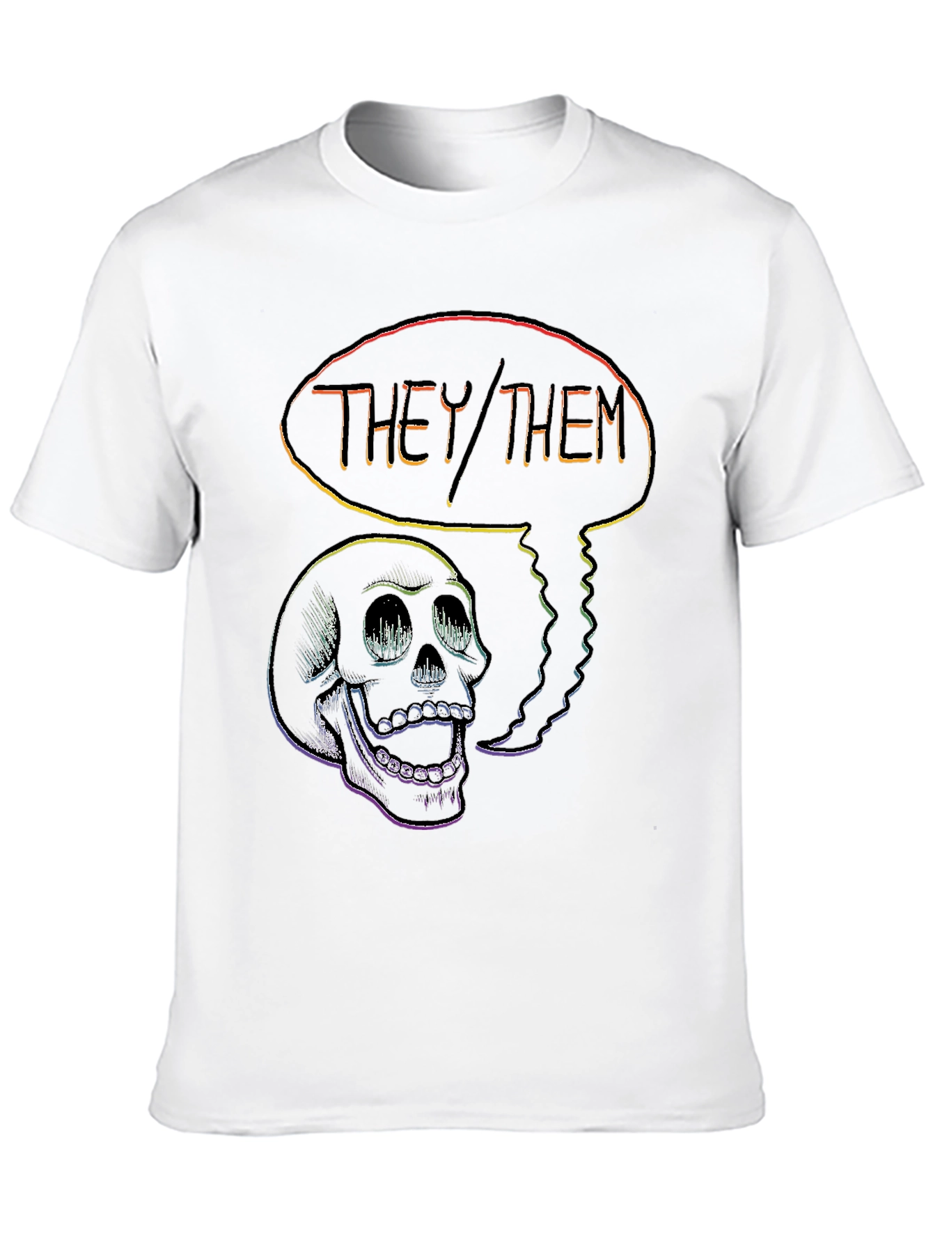 Black THEY/THEM Skull Graphic Tee - Pride & Empowerment view 10