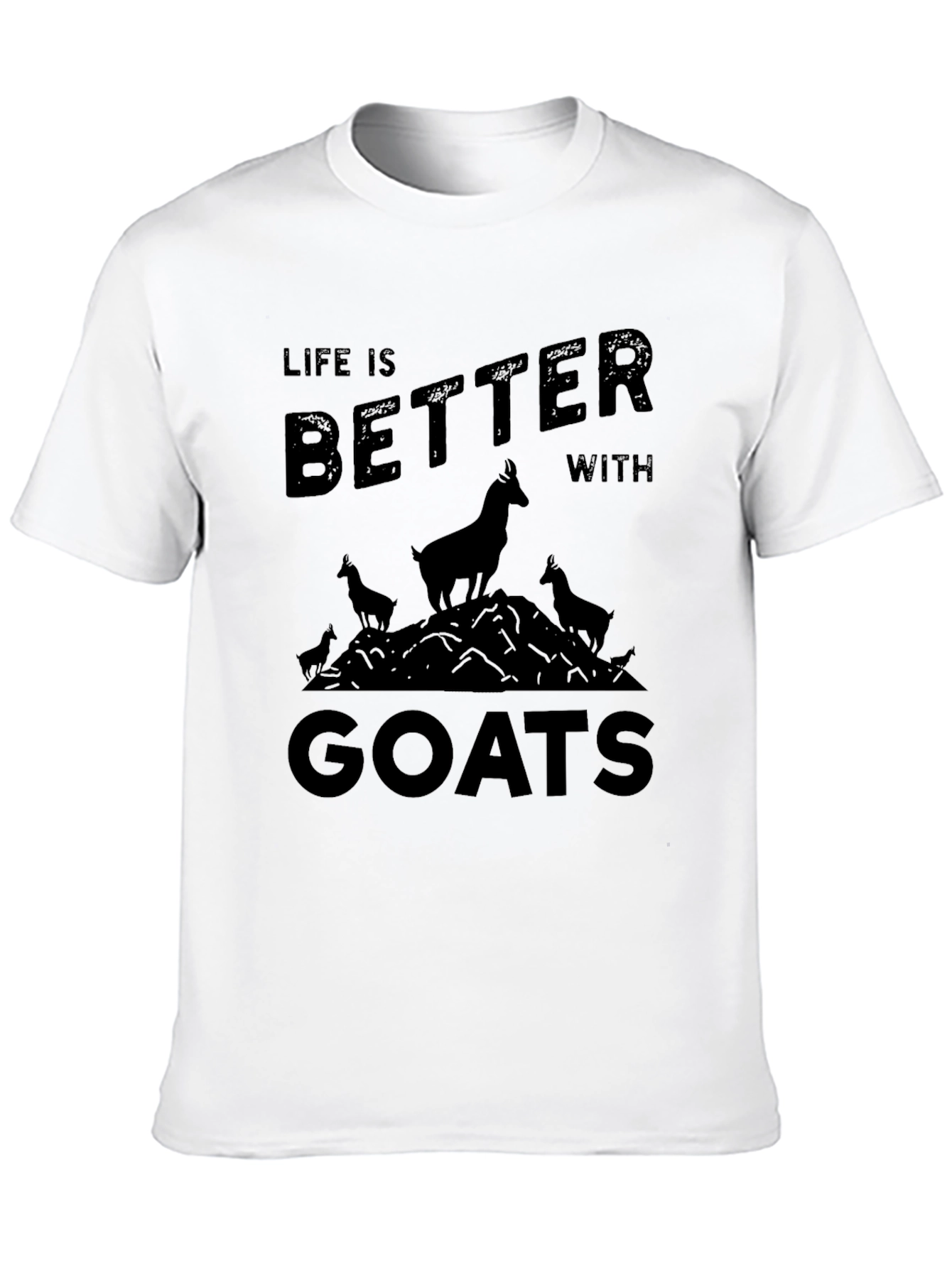 Black Life is Better with Goats Black T-Shirt view 10