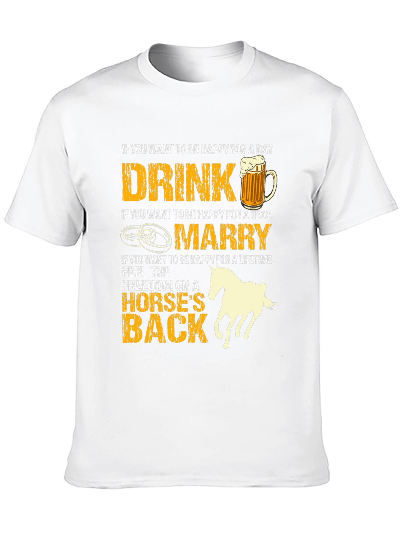 Black Drink Marry Horse T-Shirt: Happiness Guide view 10