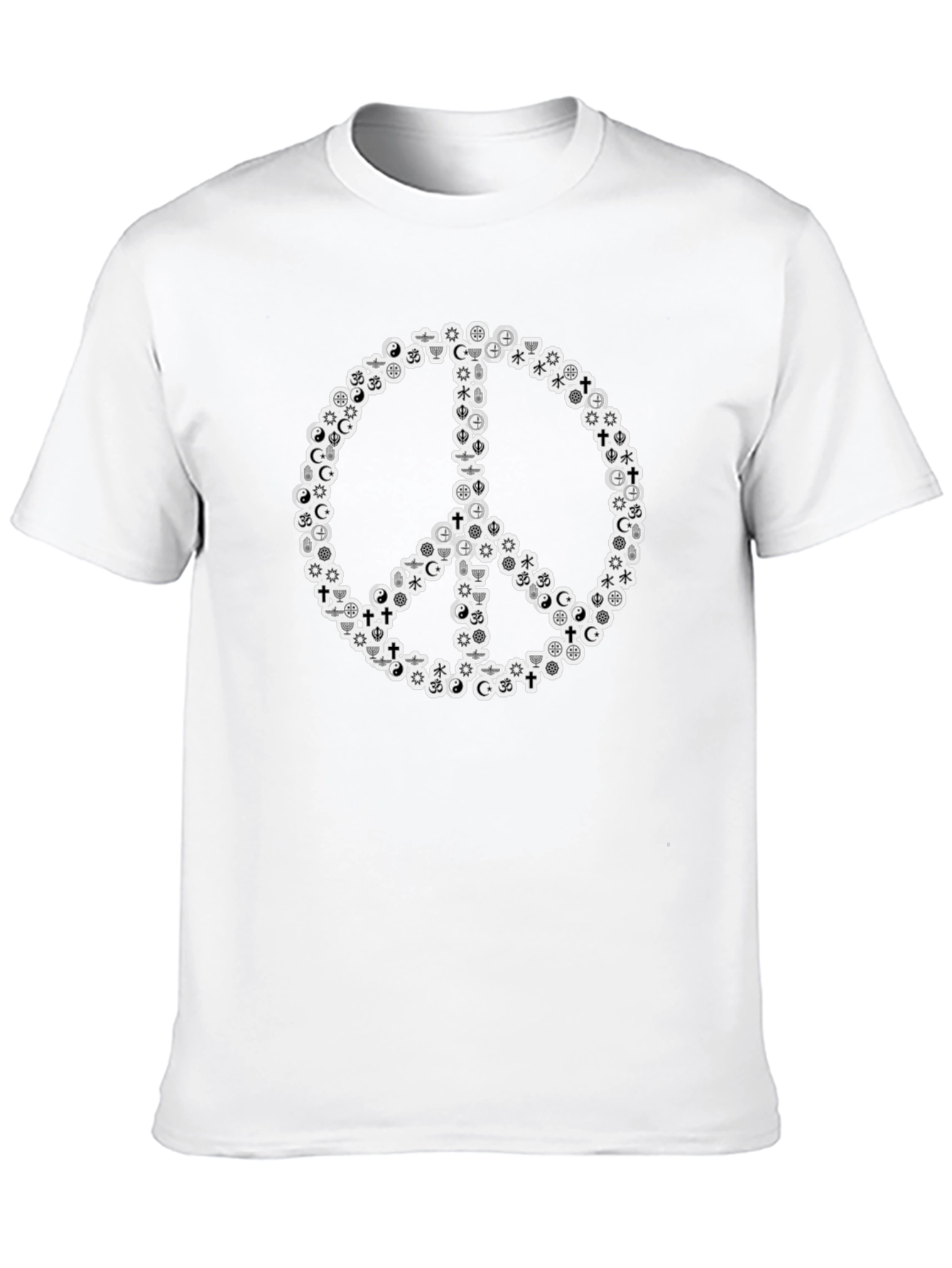 Black Peace Sign Symbol T-Shirt view 10