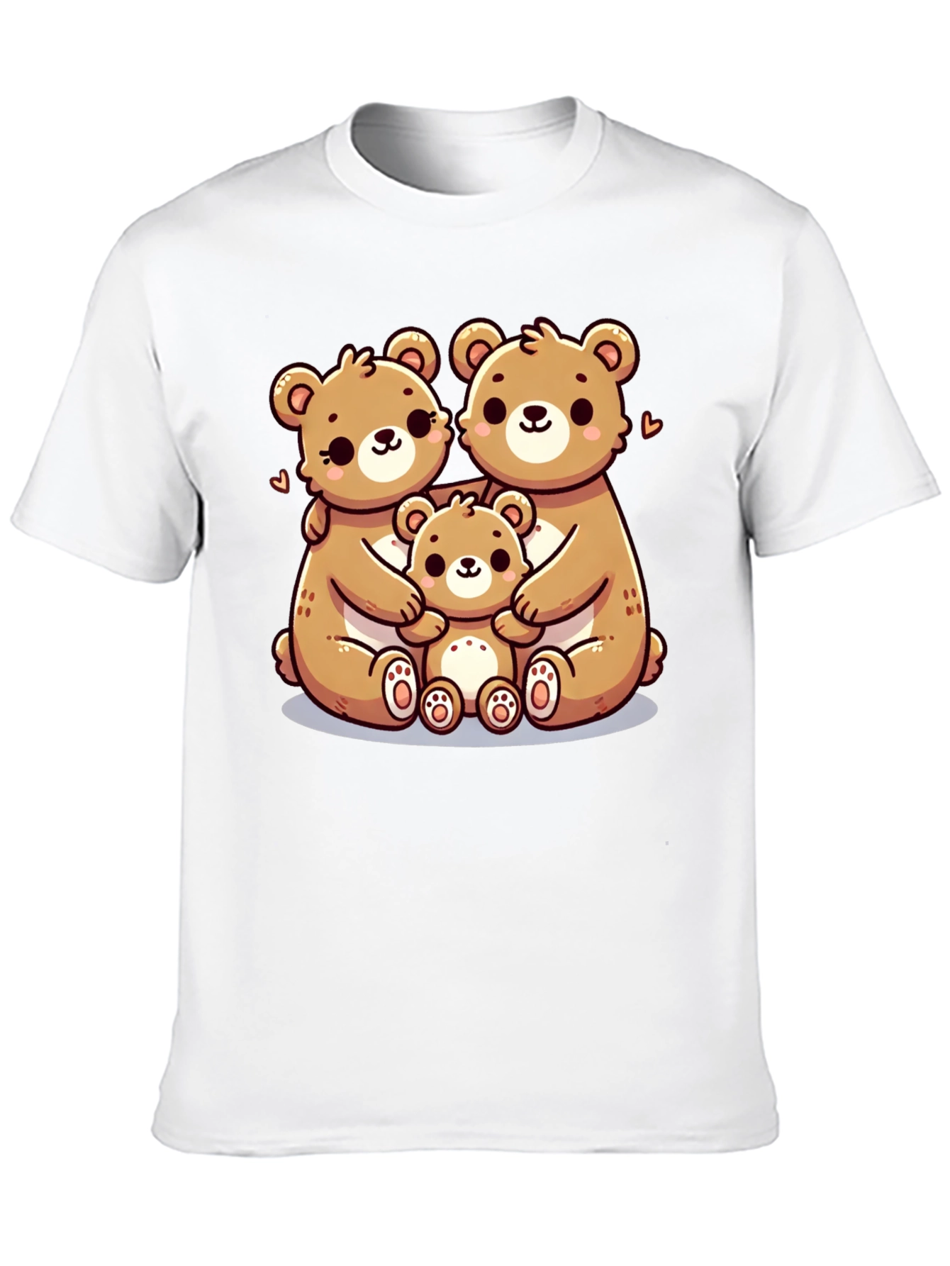 Black Cute Bear Family Graphic Tee - Black view 10