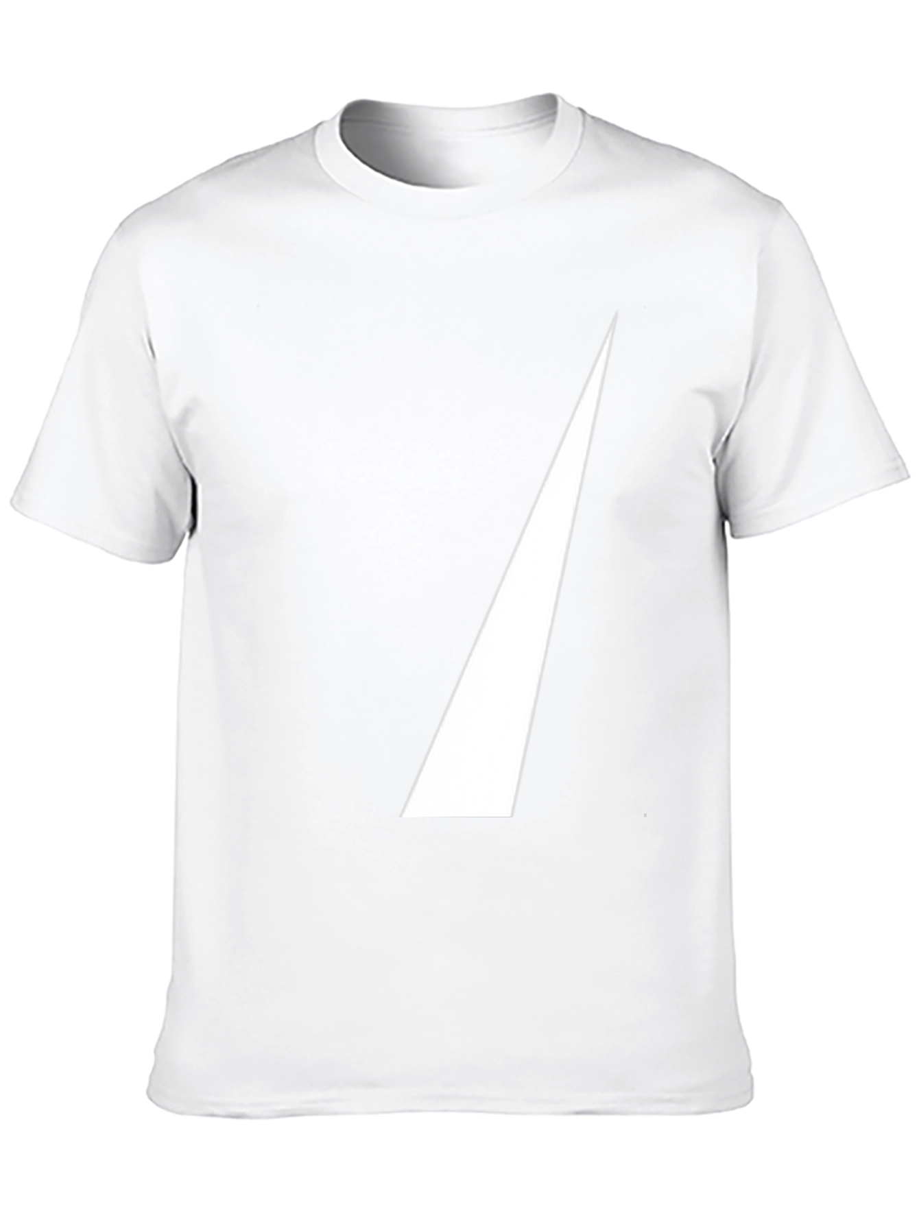 Black Men's Black T-Shirt with White Triangle Design view 10