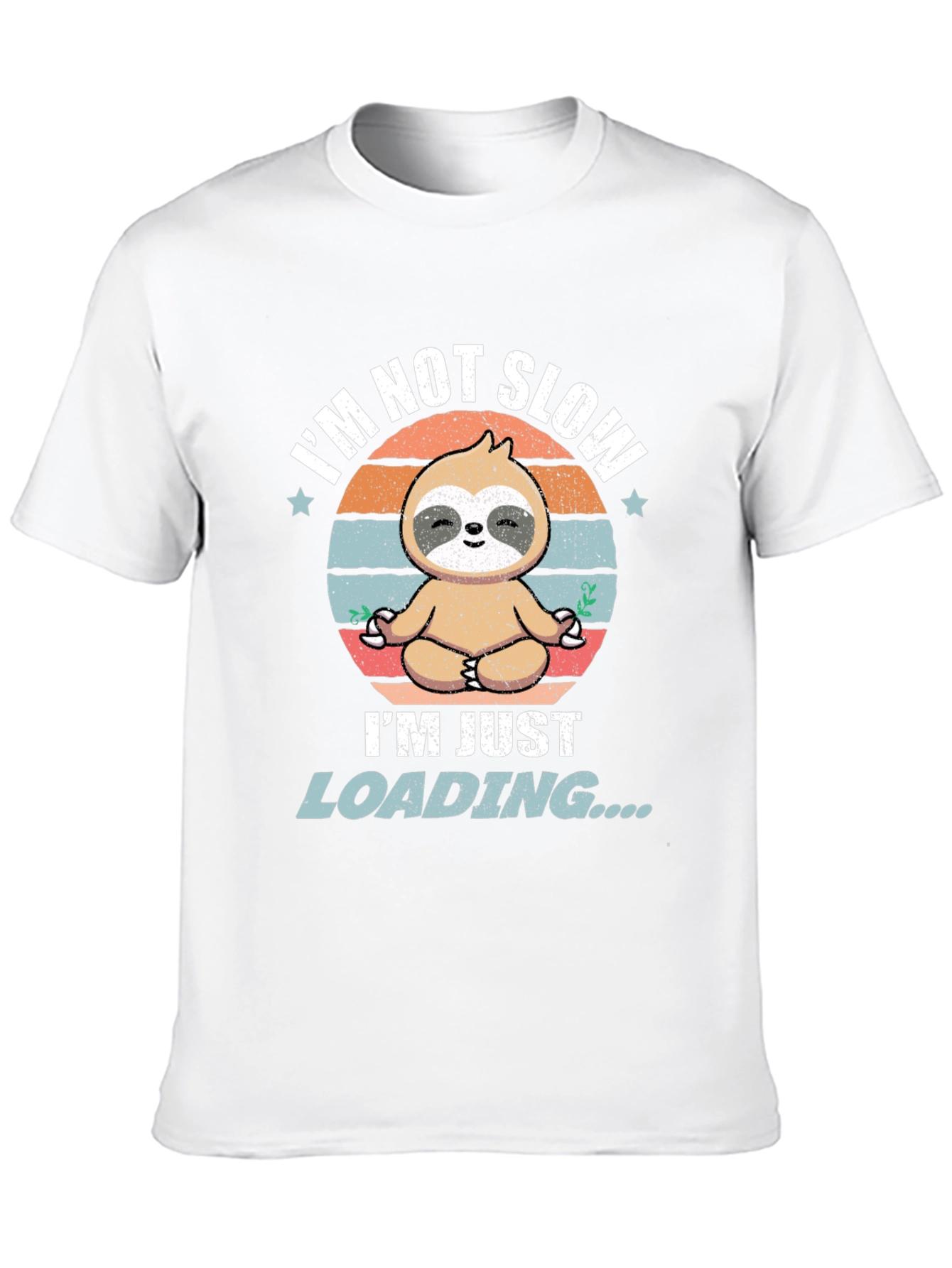 Black Funny Sloth Loading T-Shirt - Men's Graphic Tee view 10