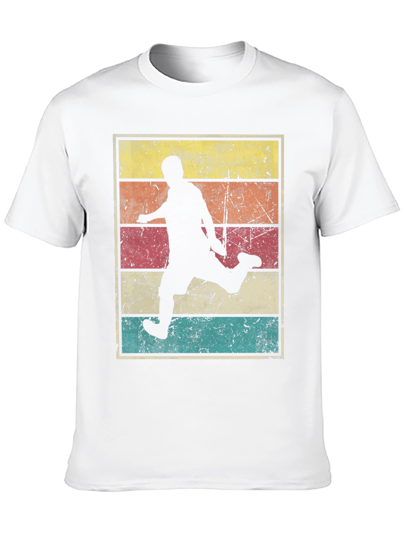 Black Retro Soccer Player Graphic T-Shirt view 10