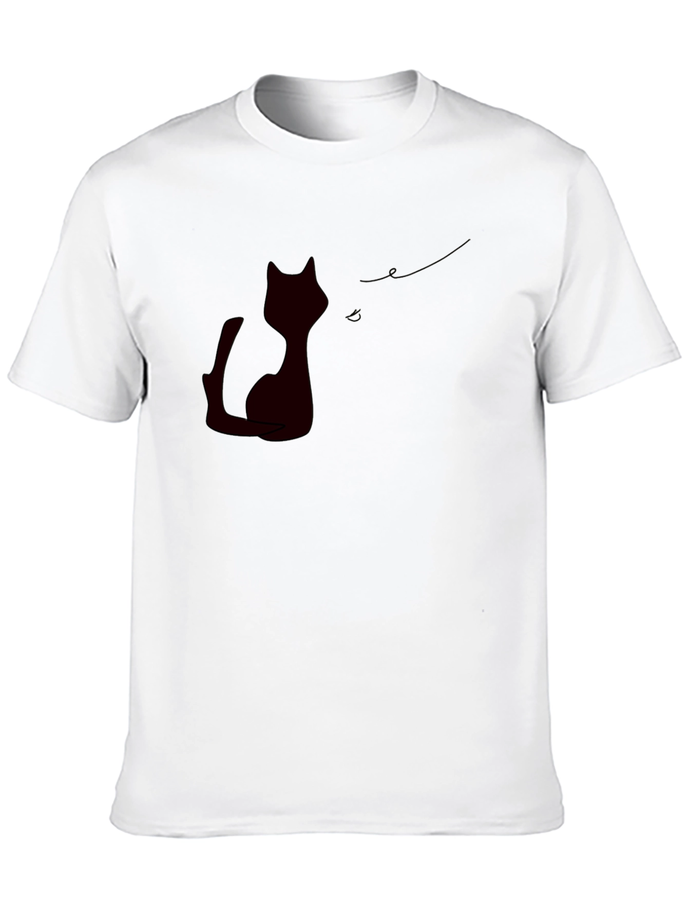 Black Black Cat Silhouette Tee - Modern, Stylish Casual Wear view 10