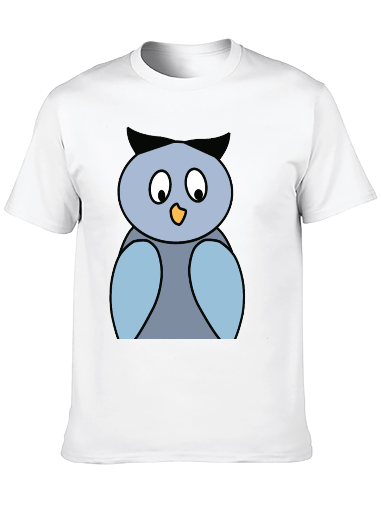Black Cartoon Owl Graphic Tee - Black Cotton Blend Shirt view 10