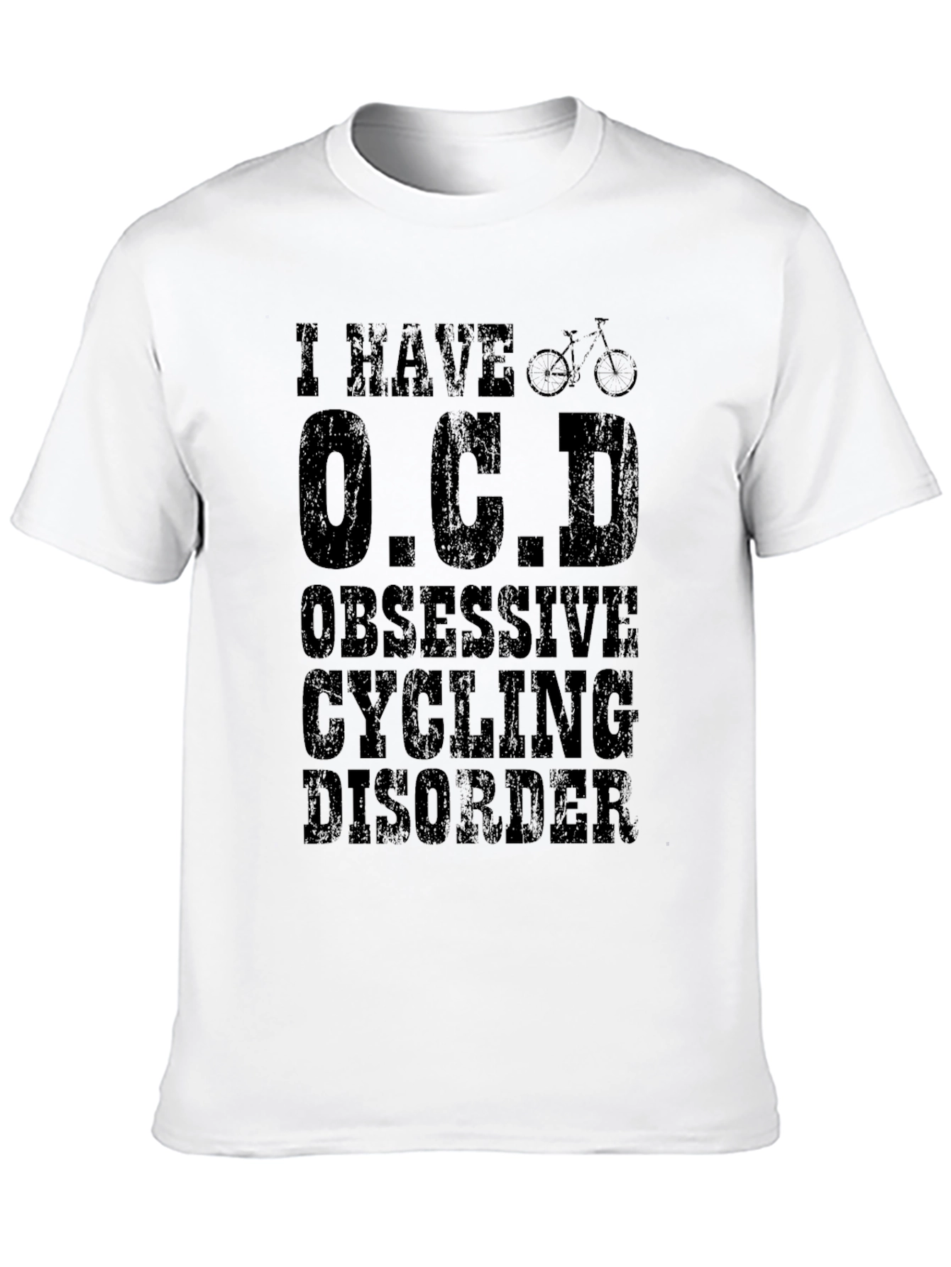 Black Funny OCD Obsessive Cycling Disorder T-Shirt view 10