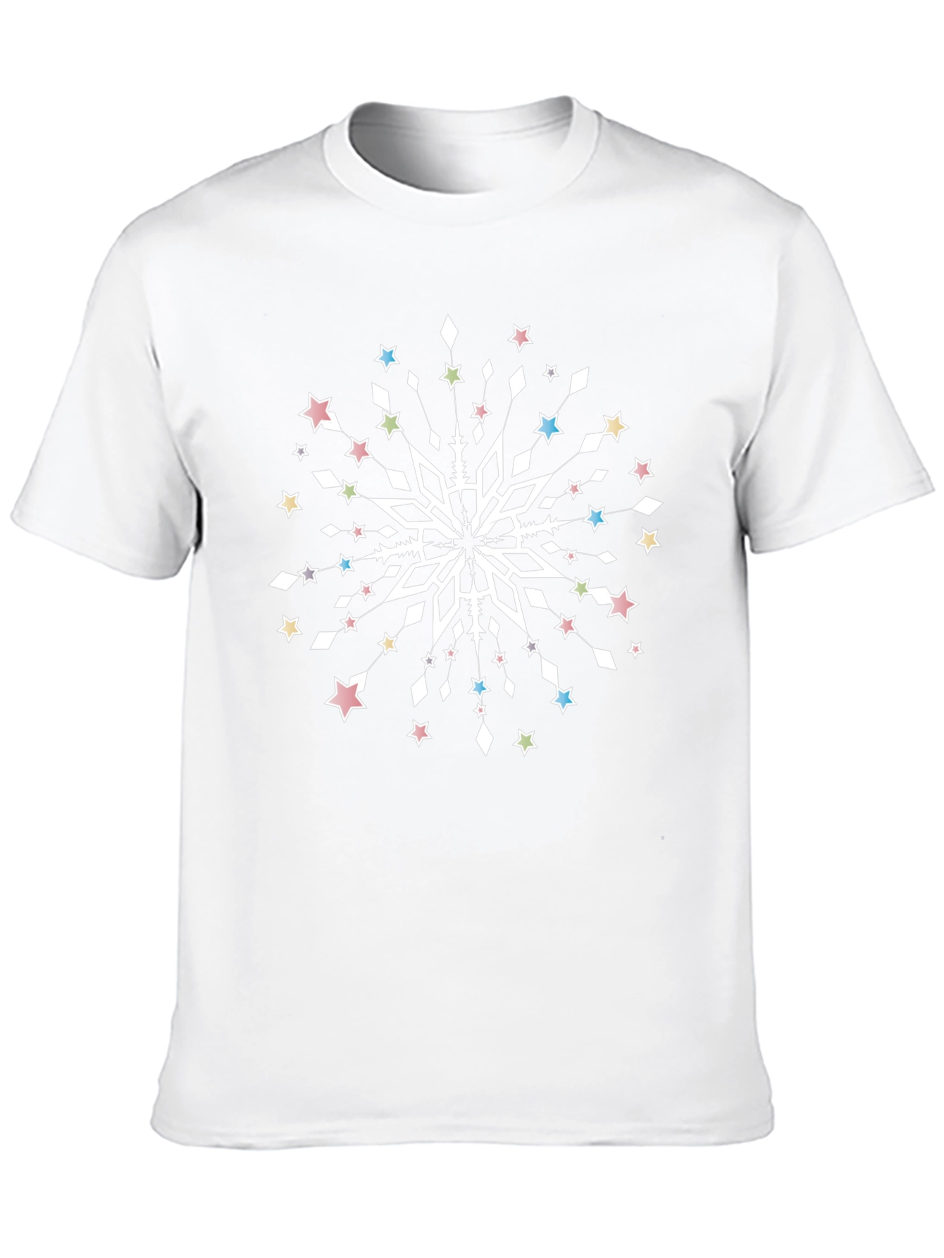 Black Festive Snowflake Graphic Tee - Unisex Black T-Shirt view 10