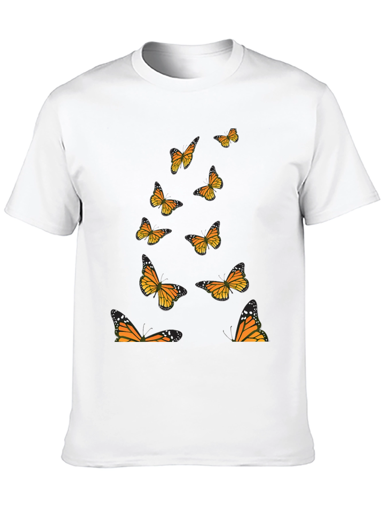 Black Butterfly Print Black T-Shirt view 10