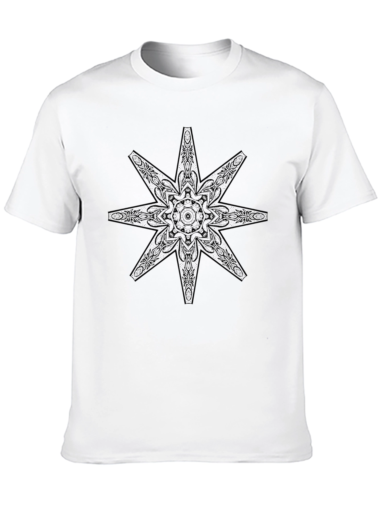 Black Black Star Mandala T-Shirt view 10