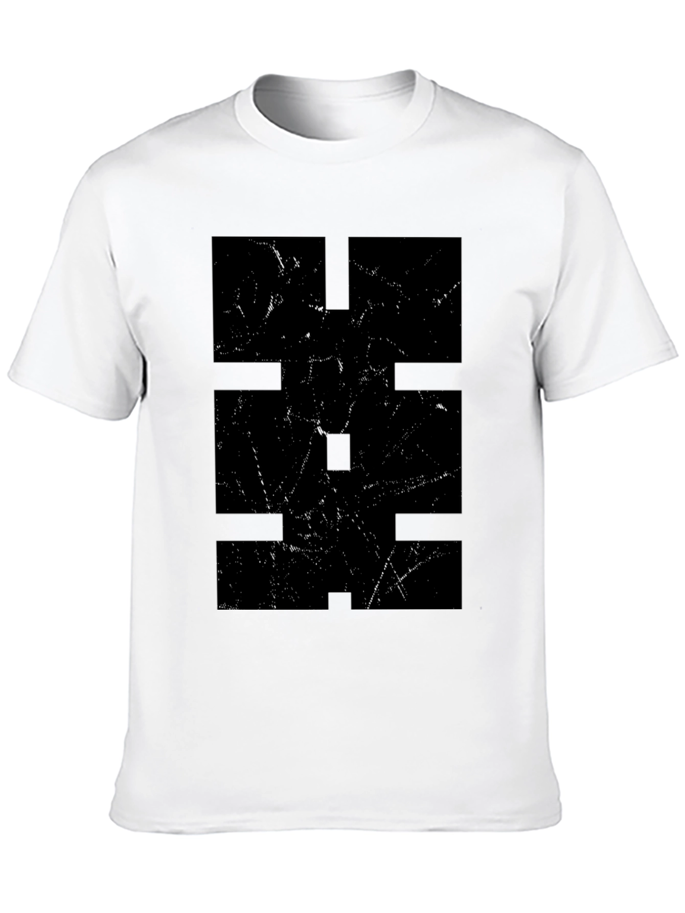 Black Modern Geometric Graphic Tee - Black Cotton Blend view 10