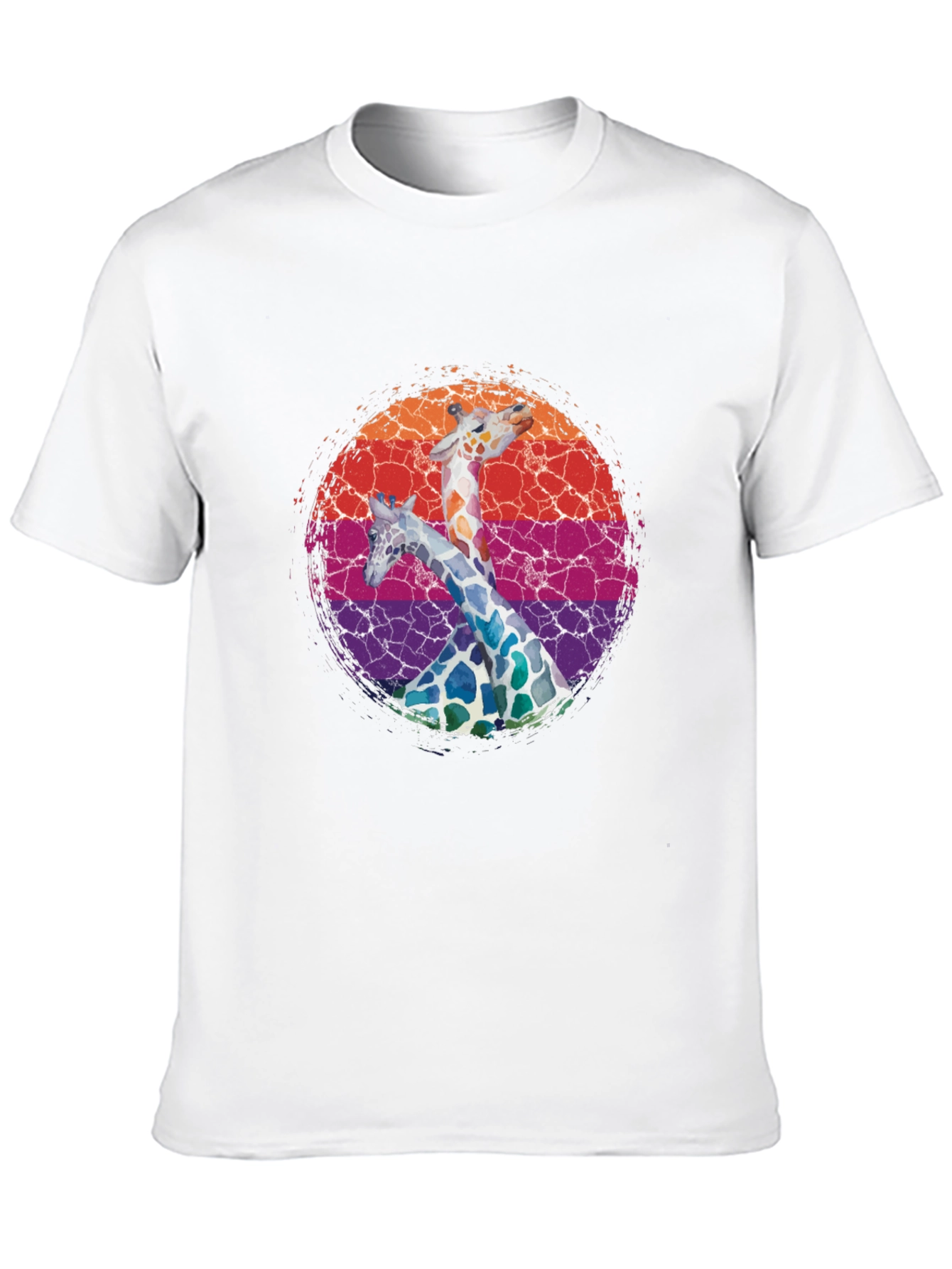 Black Giraffe Watercolor Graphic Tee - Unique Animal Print Shirt view 10