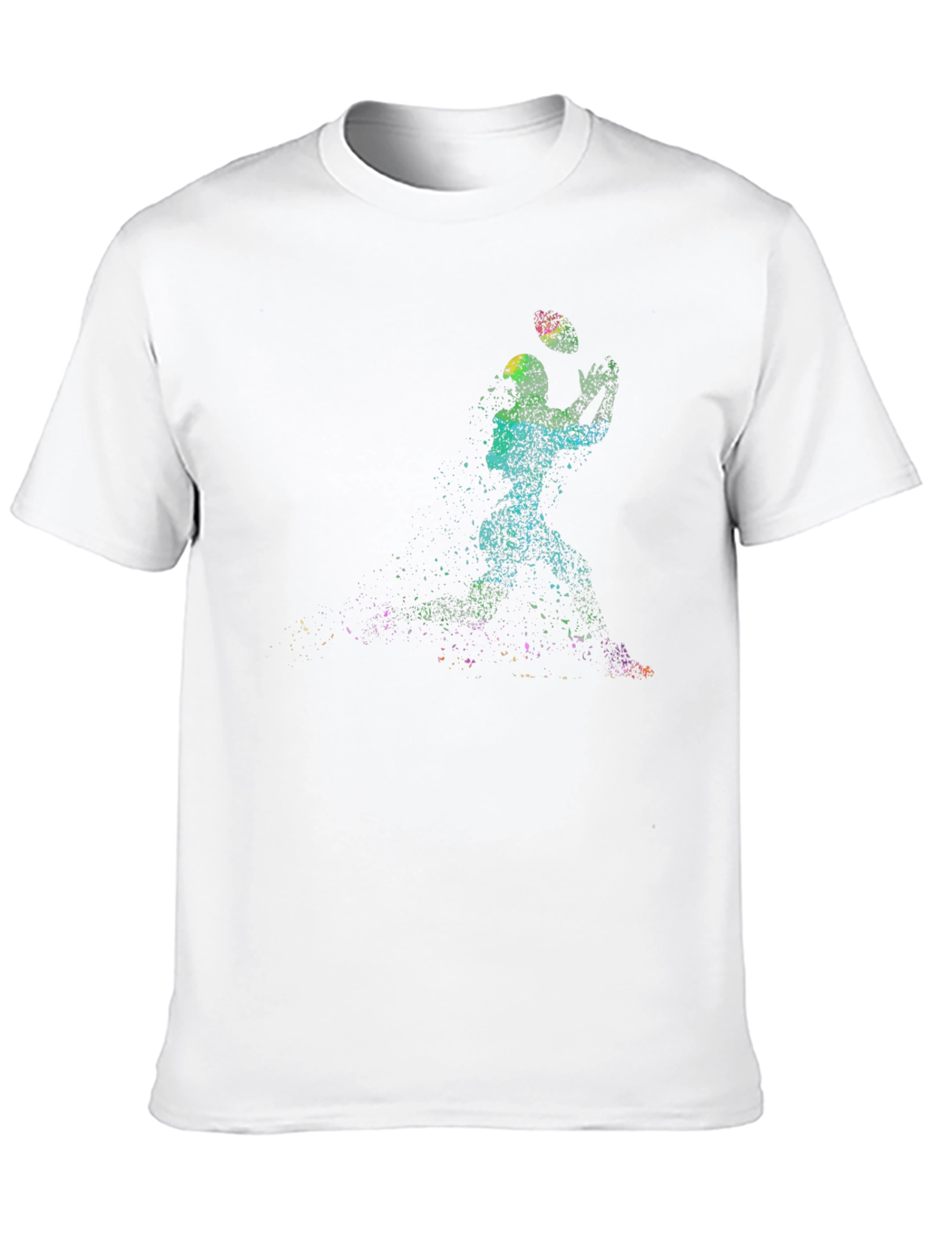 Black Colorful Football Player Graphic Tee view 10
