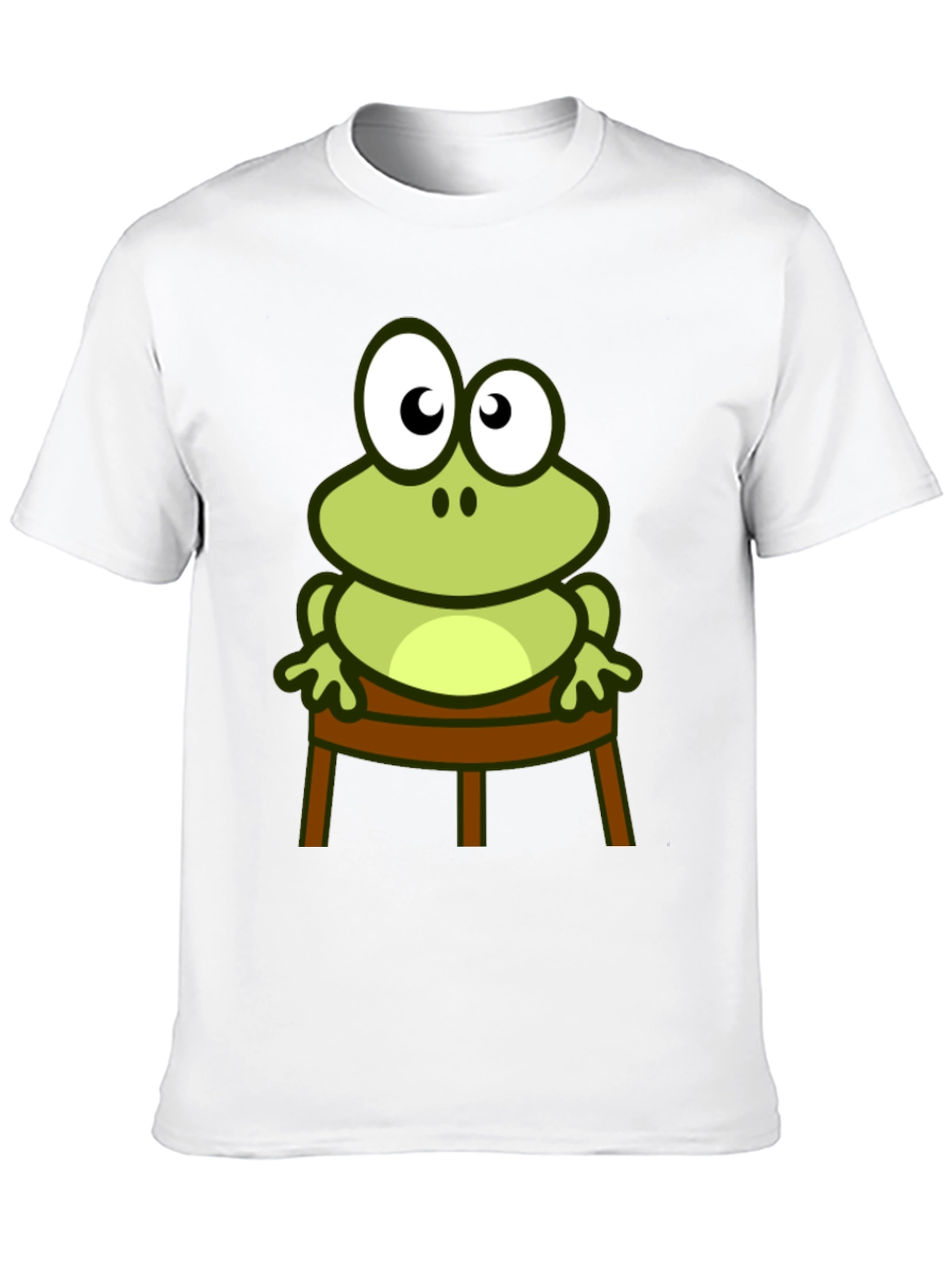 Black Frog On Chair Graphic Tee - Cool Cartoon Frog Design view 10