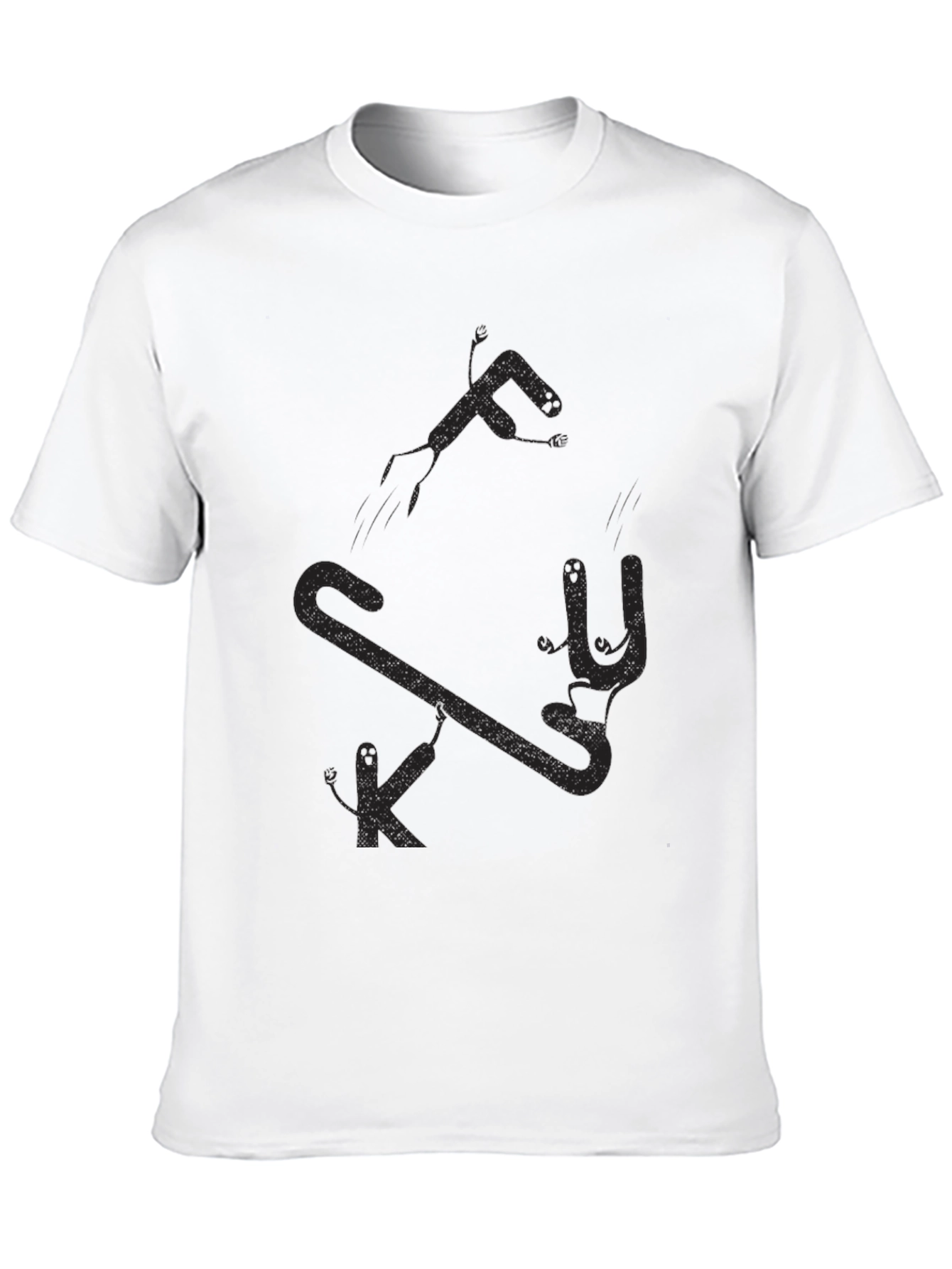 Black Men's Black Graphic Tee - Funny Stick Figure Design view 10