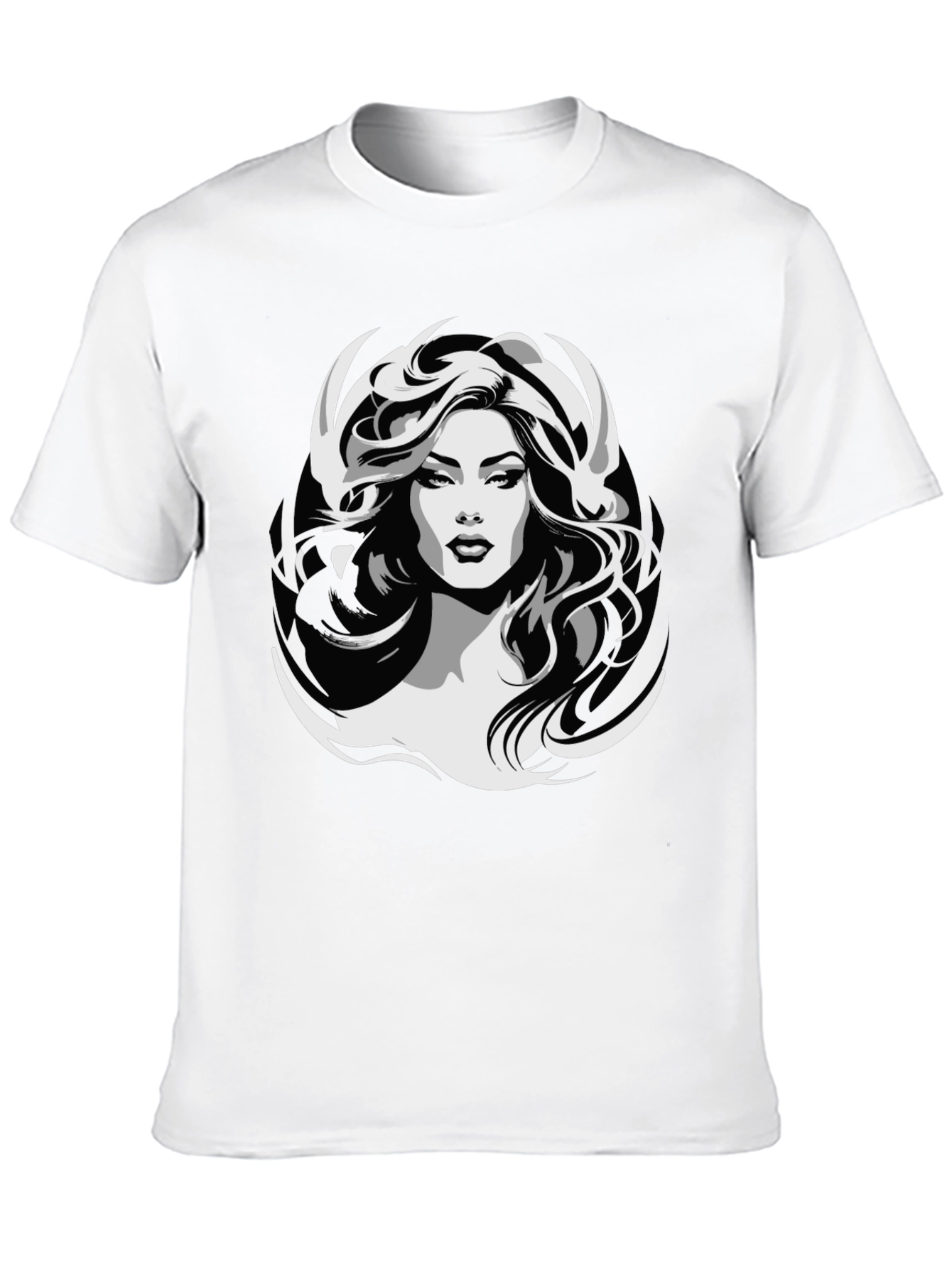 Black Graphic Print T-Shirt - Woman Design view 10
