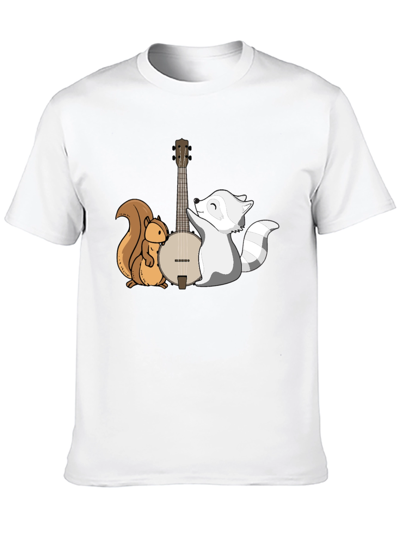Black Squirrel & Raccoon Banjo T-Shirt view 10