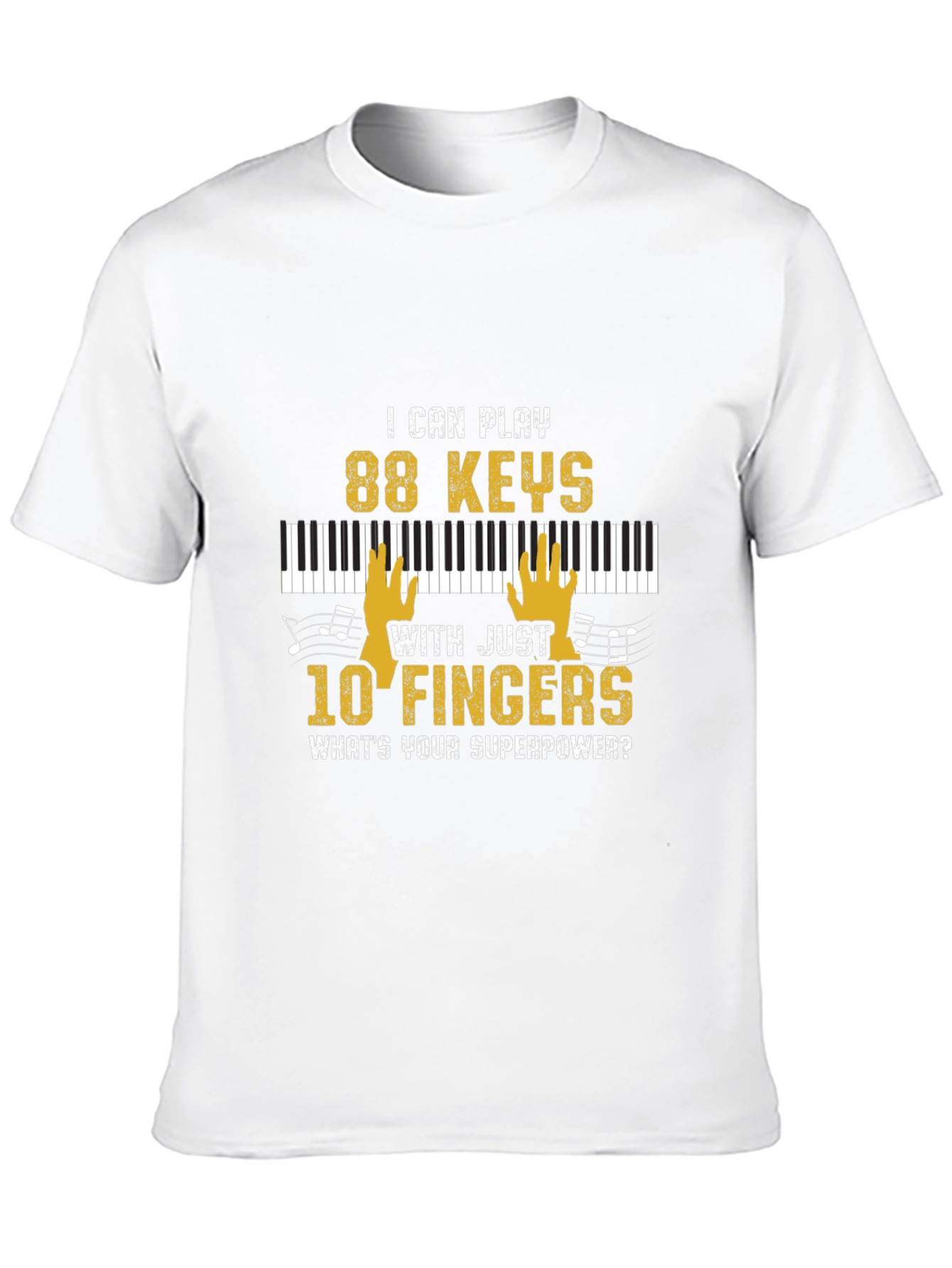 Black Funny Musician T-Shirt: Piano 88 Keys Superpower view 10