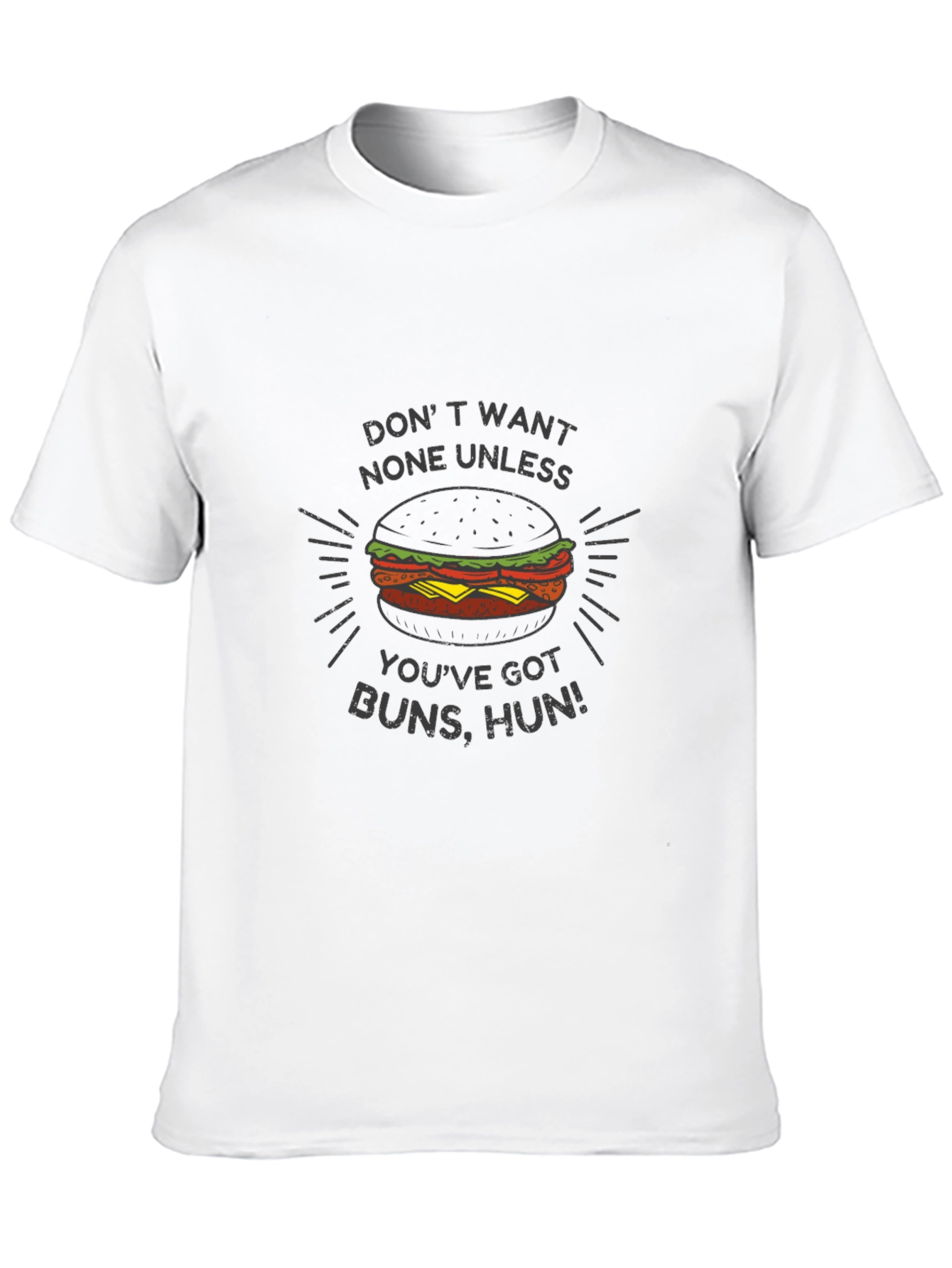 Black Funny Burger Buns T-Shirt view 10
