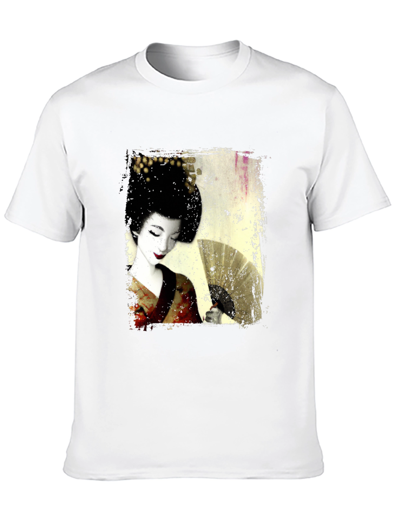 Black Geisha Print Black T-Shirt view 10