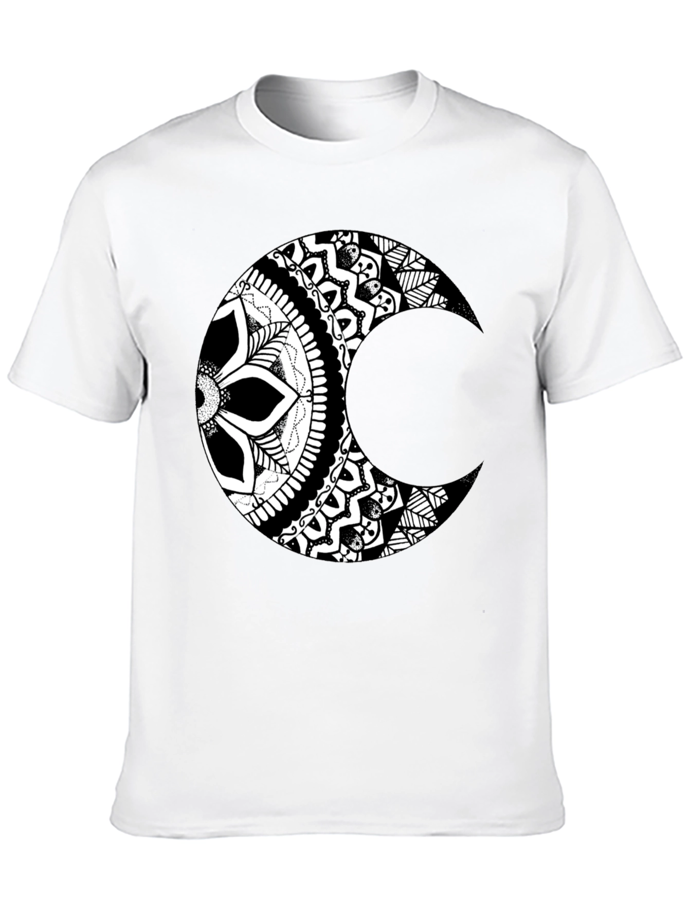 Black Moon Mandala Graphic Tee - Stylish Black T-Shirt view 10