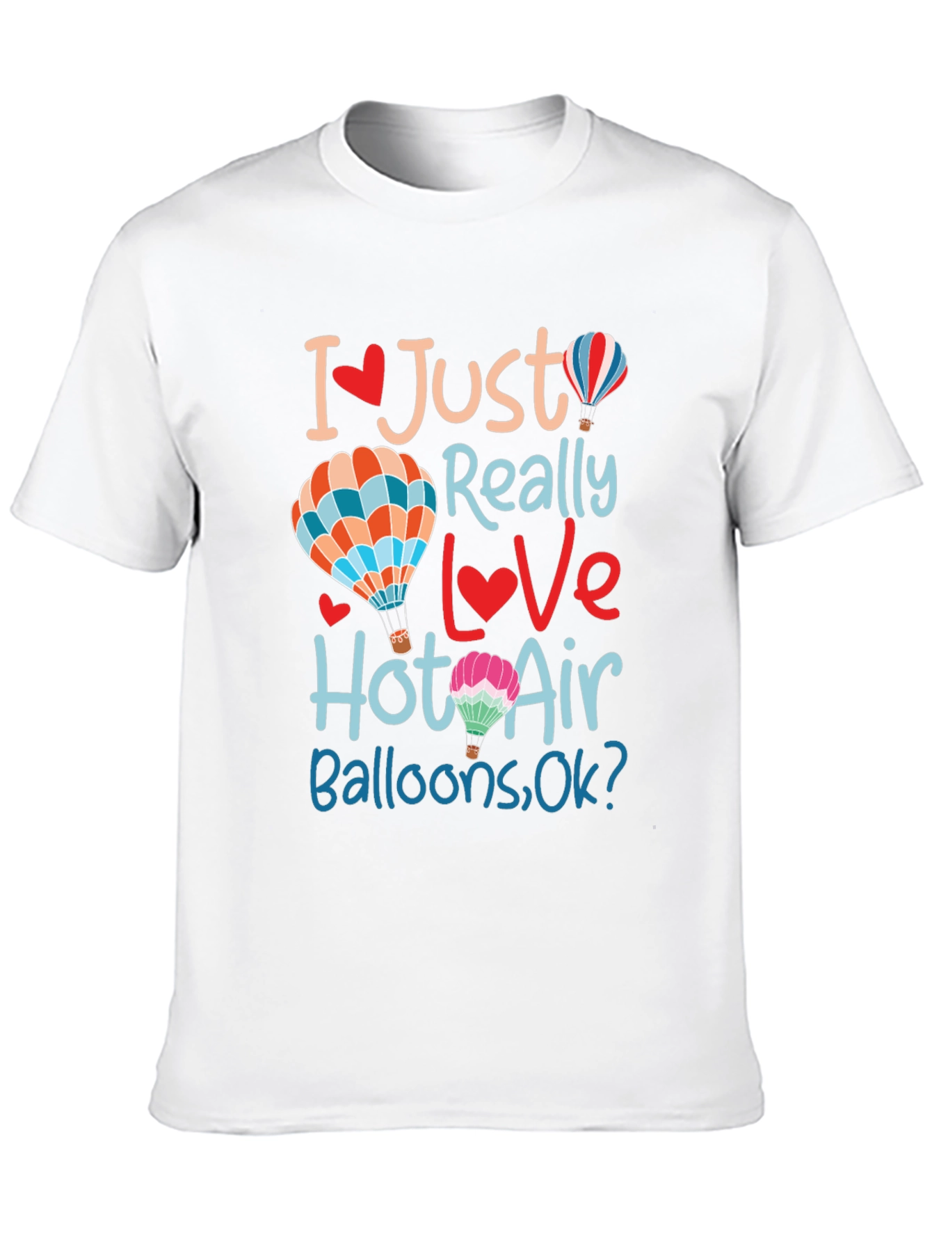 Black I Love Hot Air Balloons Black T-Shirt view 10