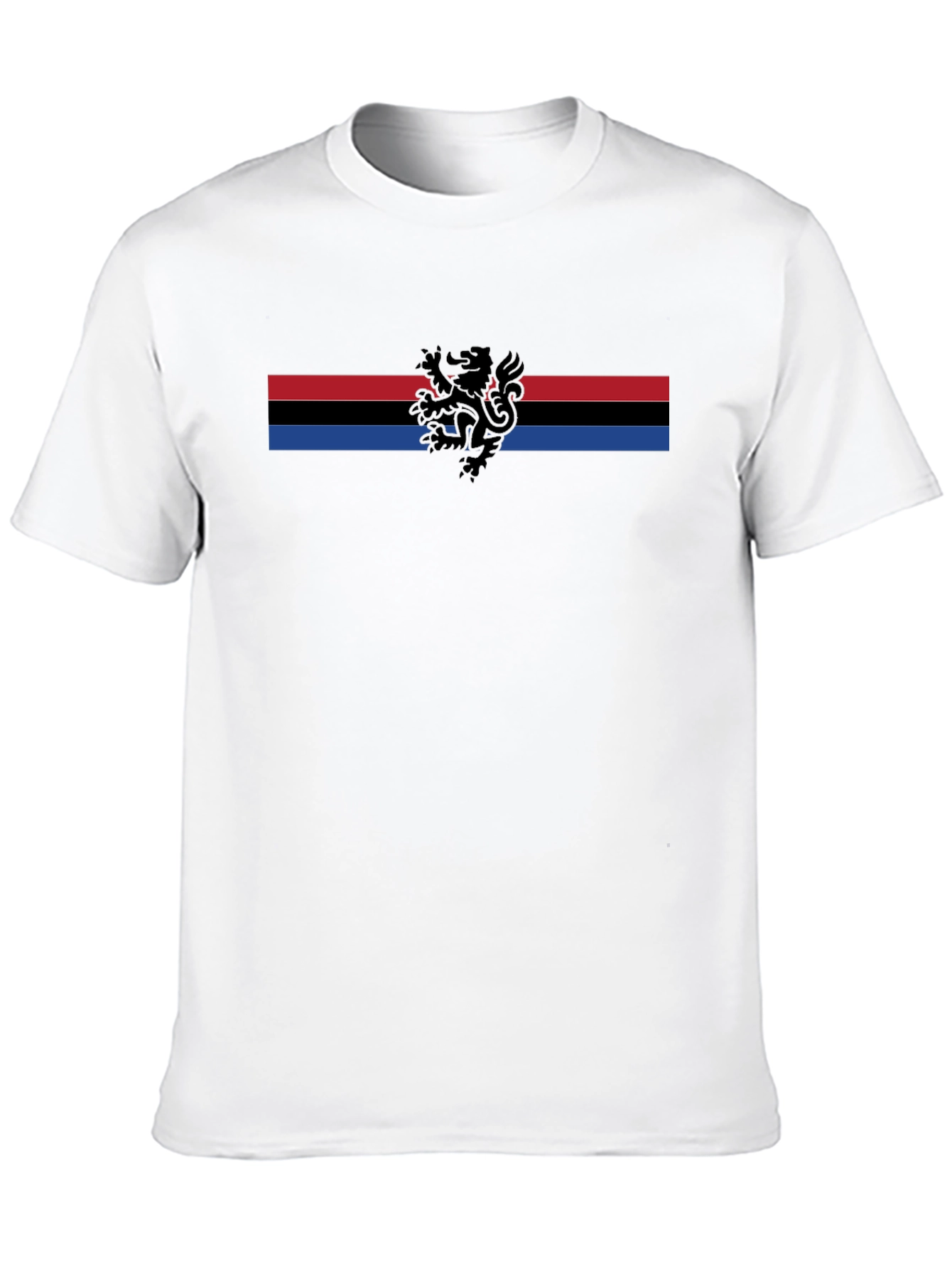 Black Striped Lion Graphic Tee - Mens Black T-Shirt view 10