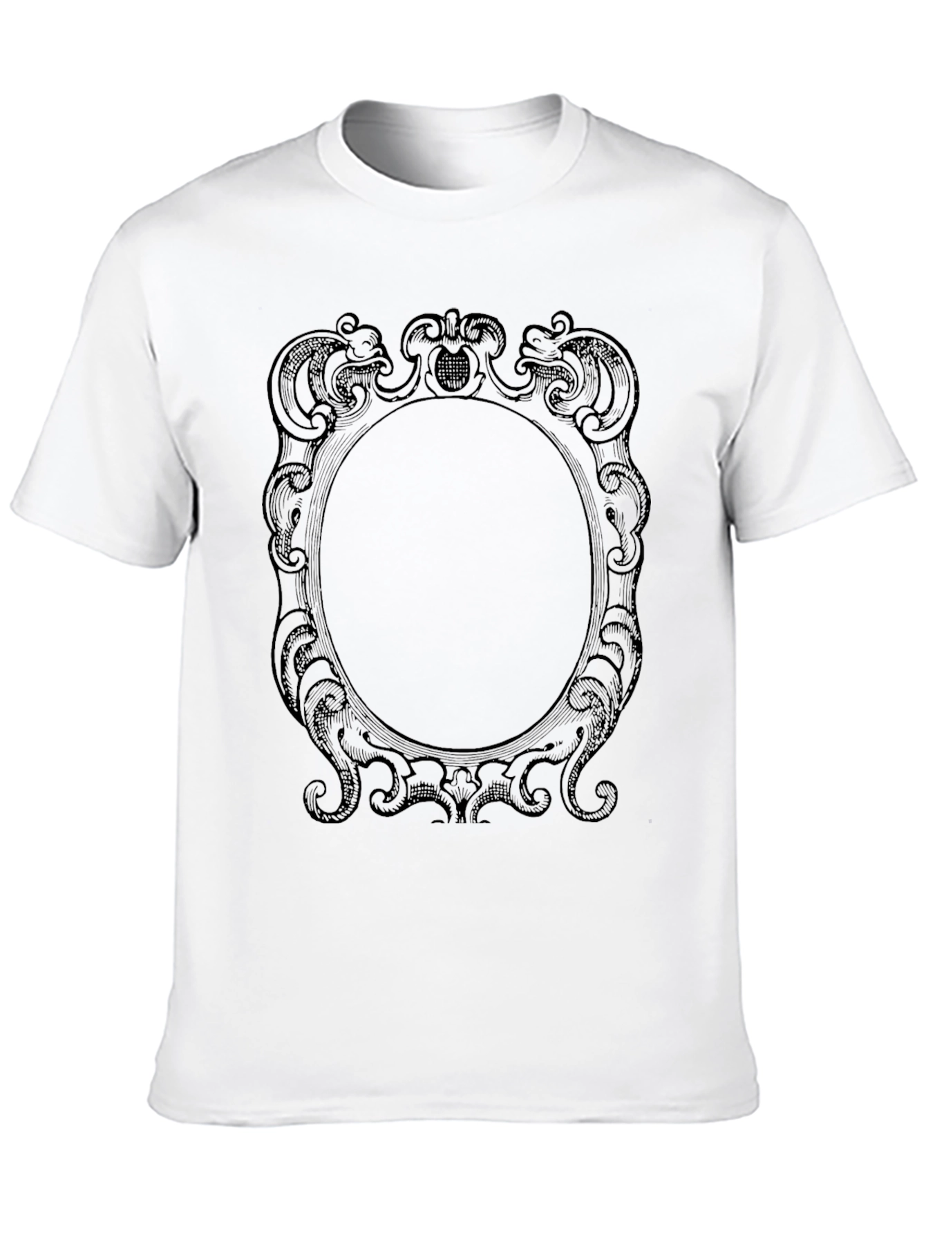 Elegant Framed Graphic Tee - Classic Black Cotton - 10