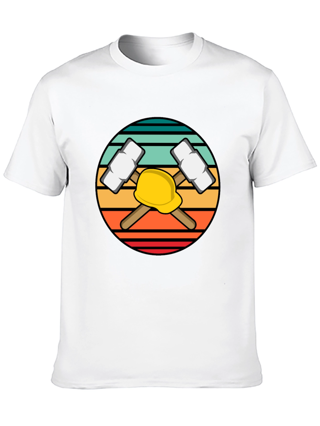 Black Miner Hard Hat & Pickaxes Graphic Tee - Black view 10