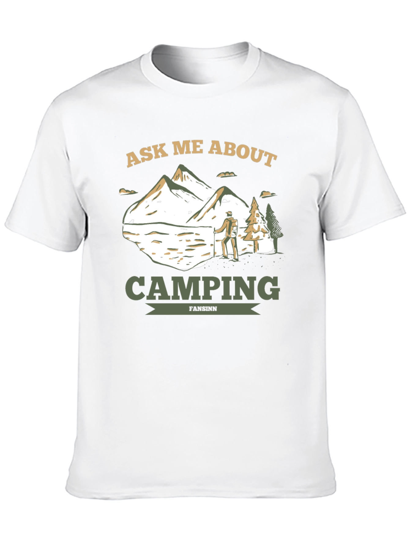 Black Camping Enthusiast T-Shirt: Ask Me About Camping view 10