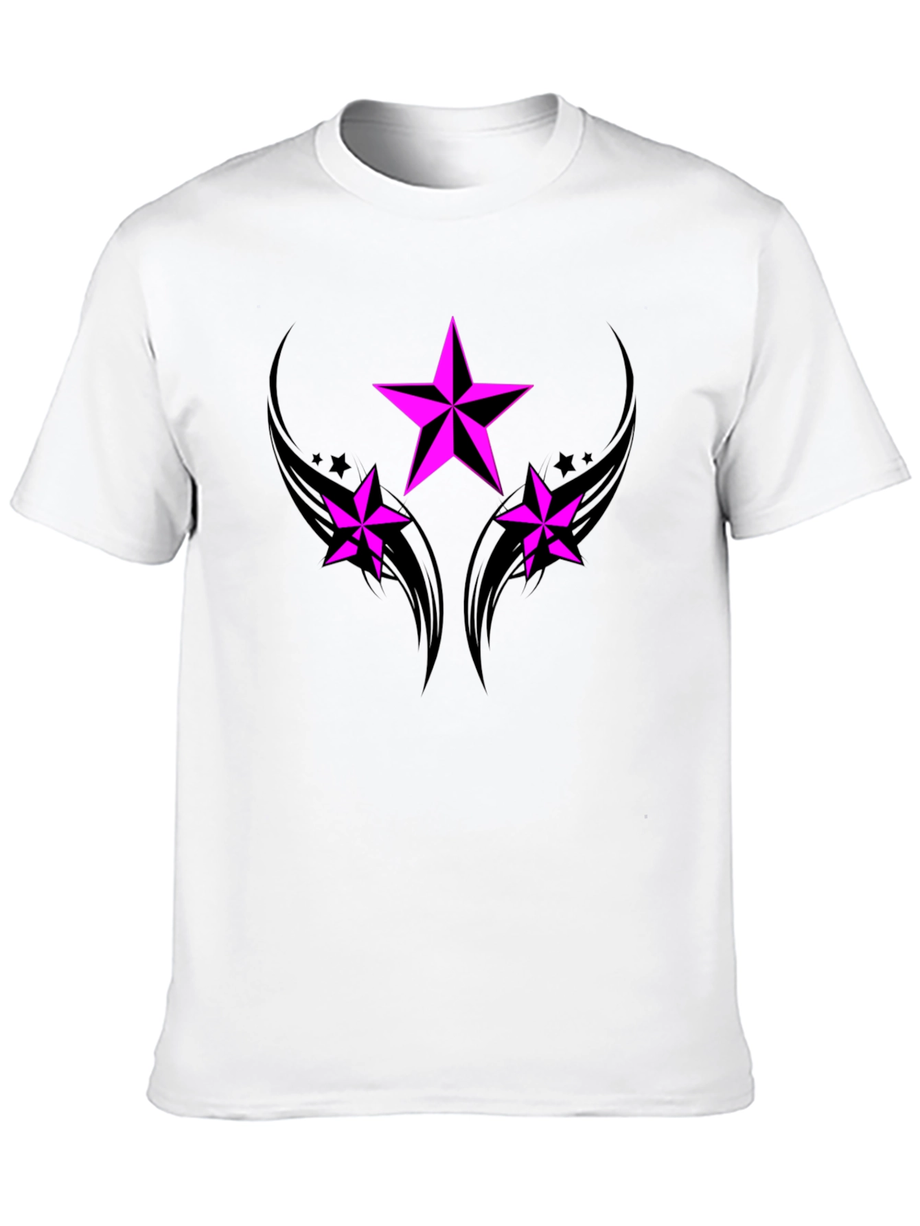 Black Black T-Shirt with Pink Star Graphic view 10