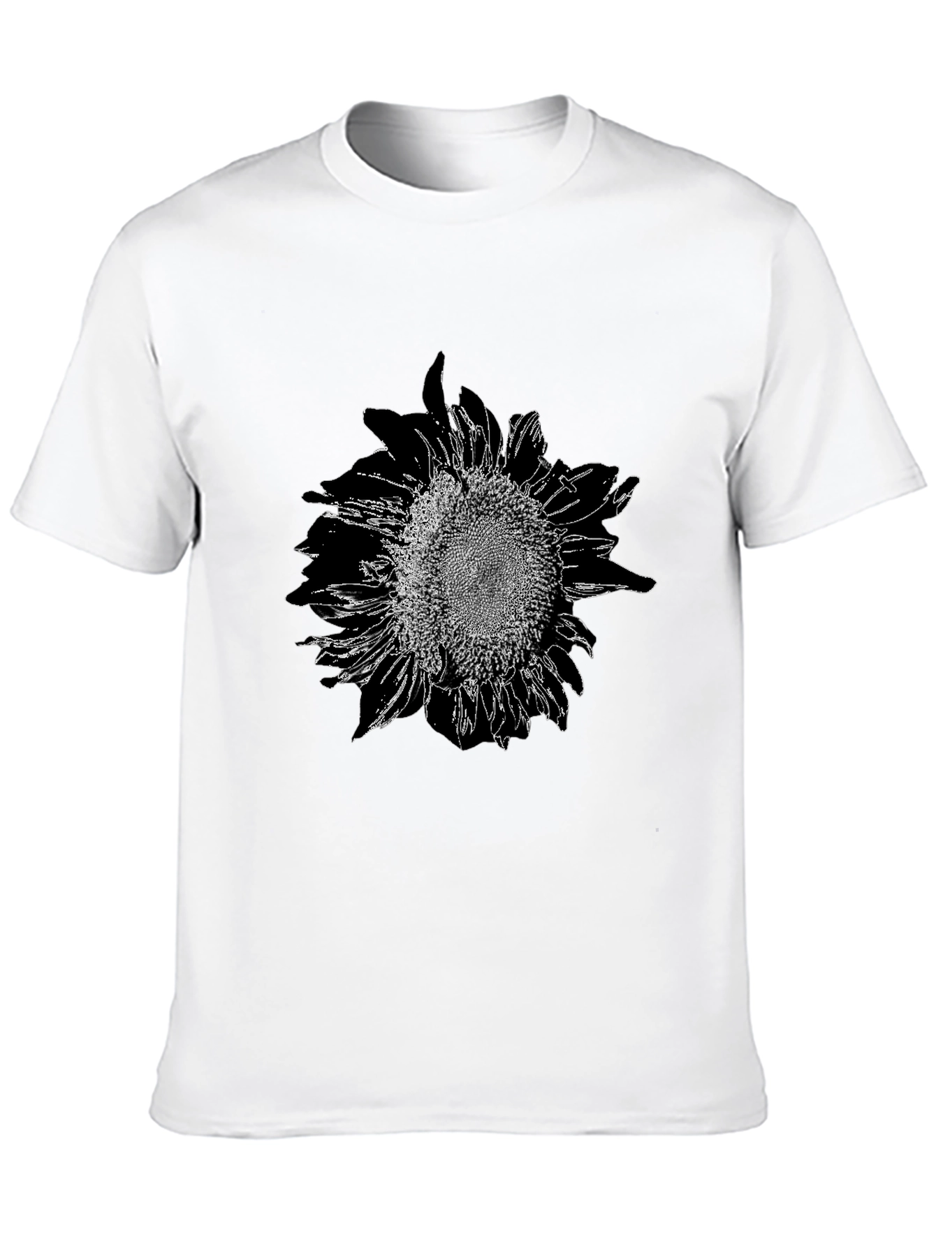 Black Sunflower Graphic Black T-Shirt - Unisex view 10