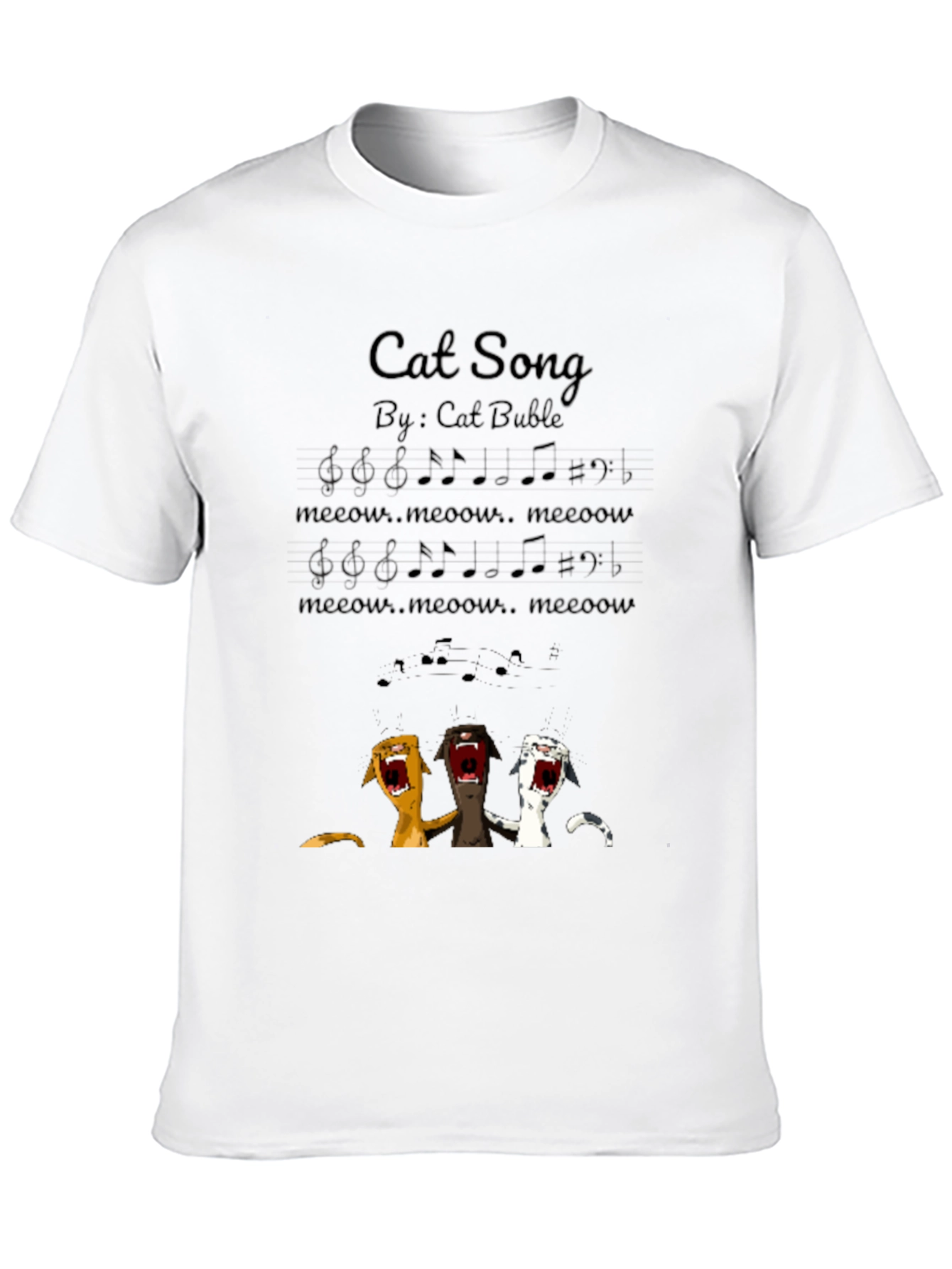 Black Cat Song T-Shirt - Meow Music Tee view 10