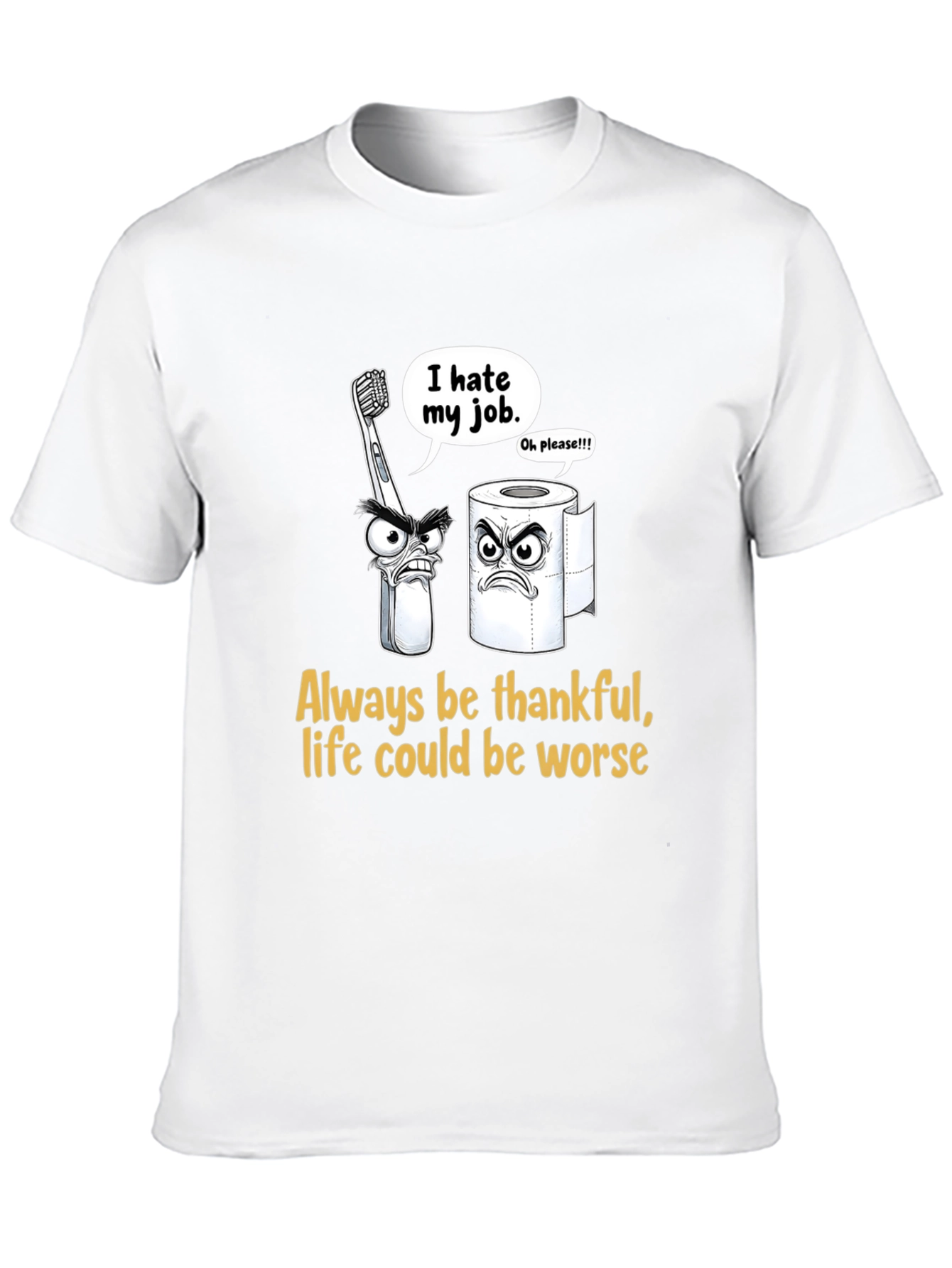 Black Funny "Hate My Job" Graphic T-Shirt view 10