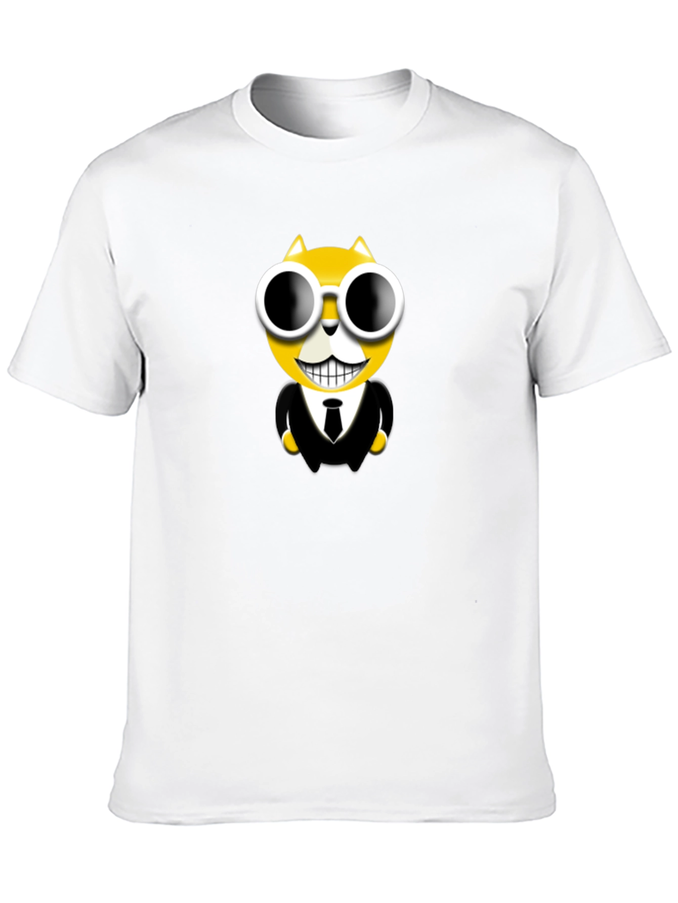 Black Cool Cat in Suit Graphic T-Shirt view 10