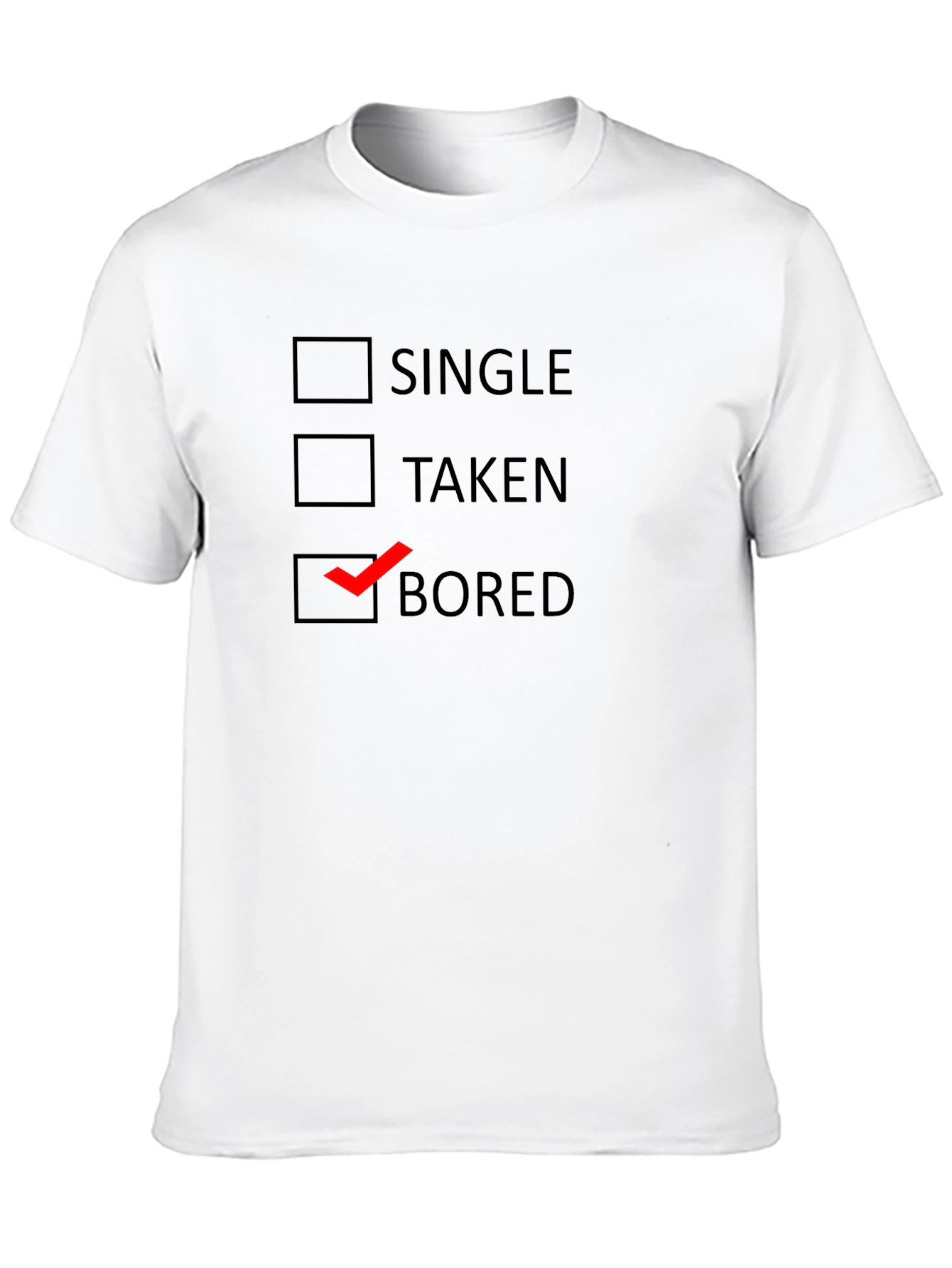 Black Bored Checklist Graphic Tee - Casual Cotton T-Shirt view 10