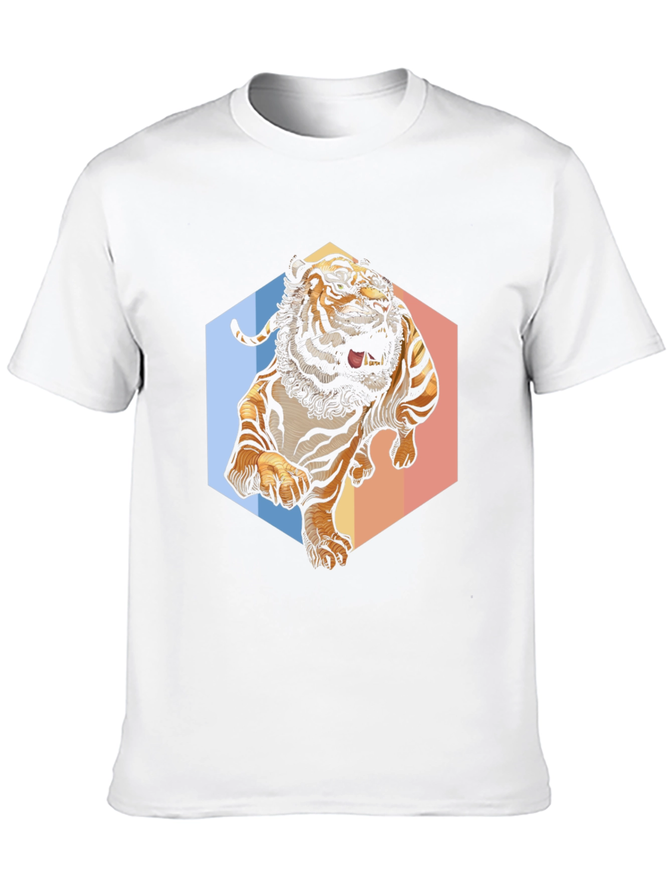 Black Roaring Tiger Graphic Tee - Bold Black T-Shirt view 10