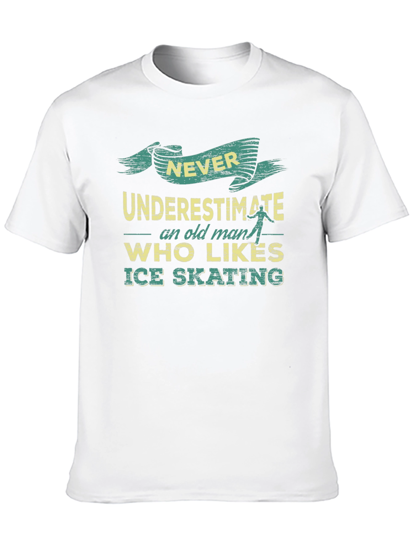 Black Ice Skating Old Man T-Shirt view 10