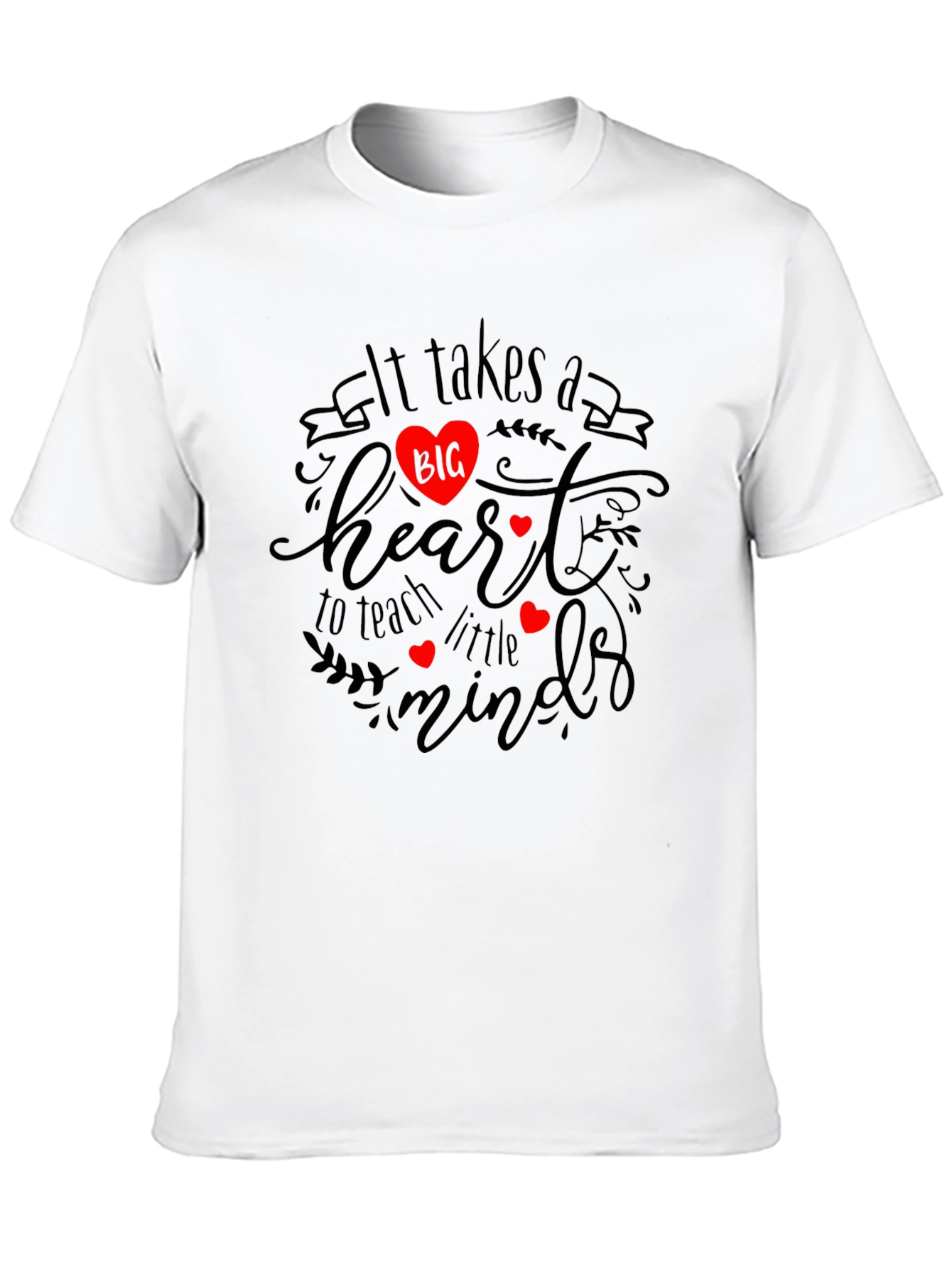 Black Teacher Heart T-Shirt - It Takes a Big Heart view 10