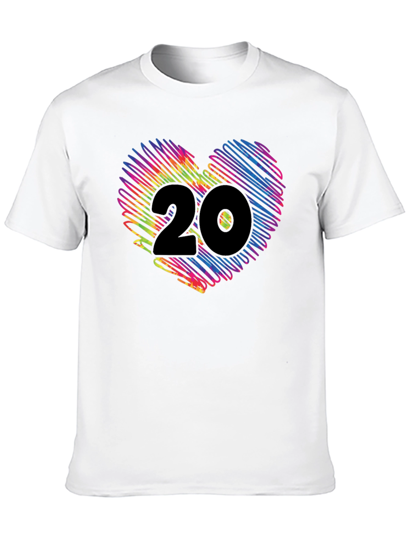 Black Vibrant Heart 20 Graphic Tee - Black view 10