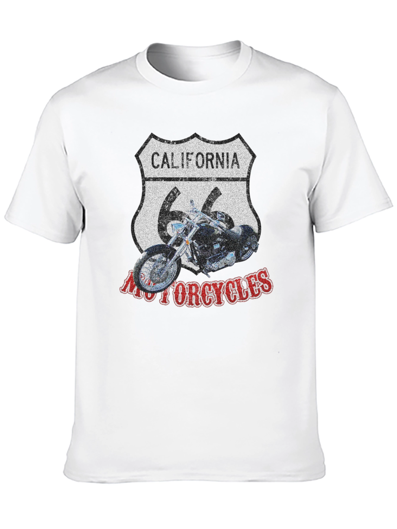 Black California 66 Motorcycles Black T-Shirt view 10