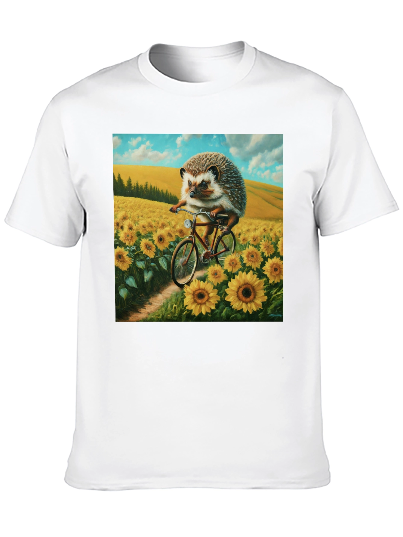 Black Hedgehog on Bike T-Shirt view 10