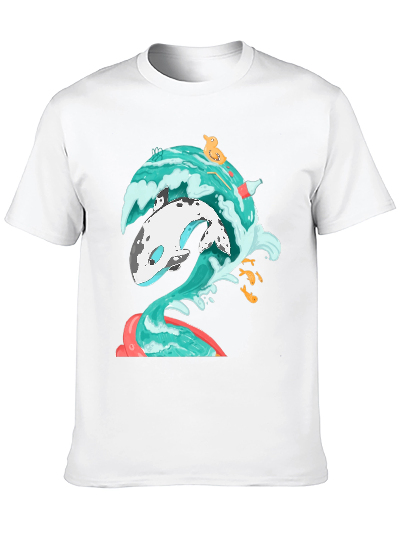 Black Whale Wave Graphic Tee - Unique Ocean Art T-Shirt view 10