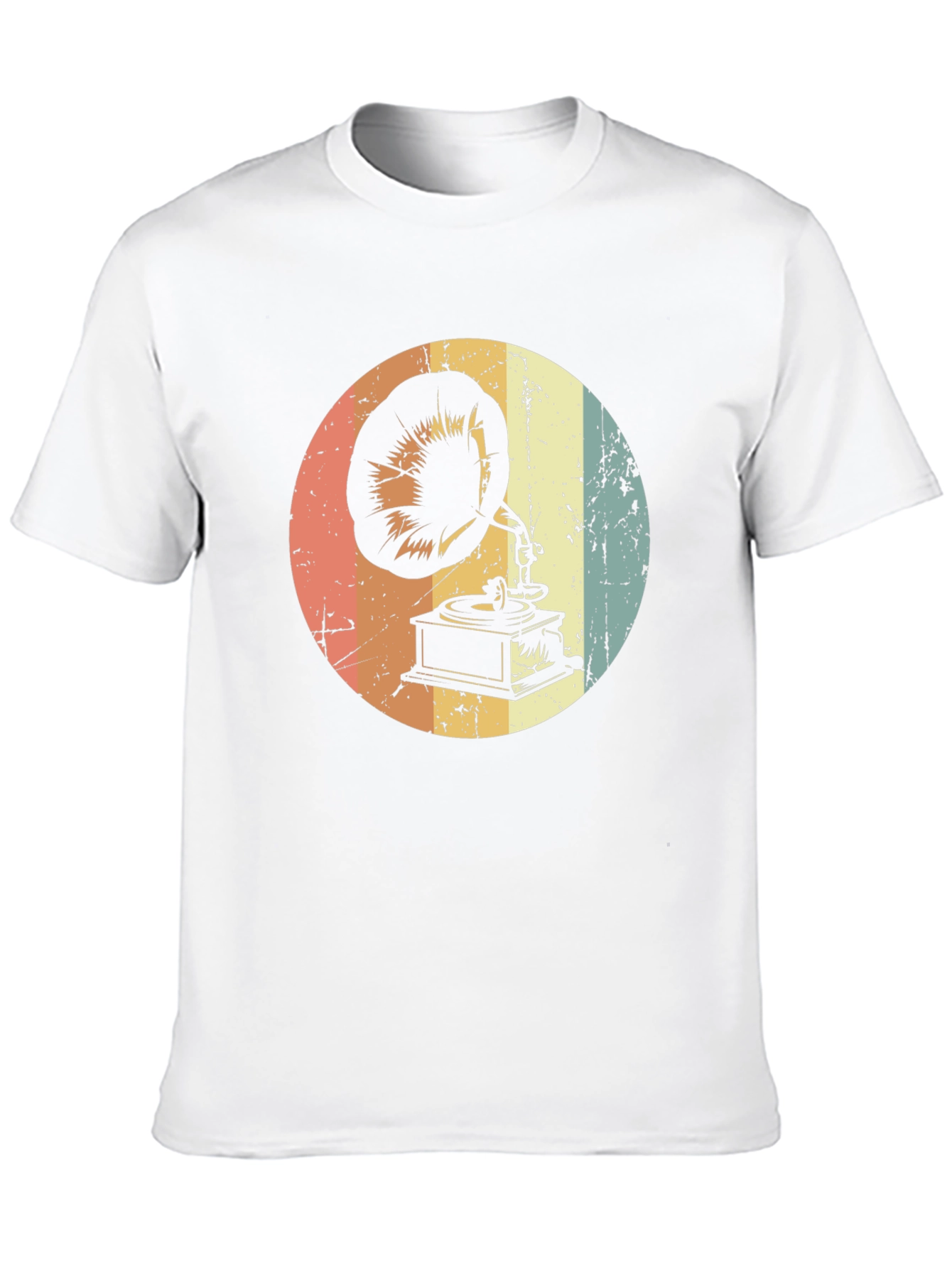 Black Vintage Phonograph Graphic Tee - Retro Music Lover Shirt view 10